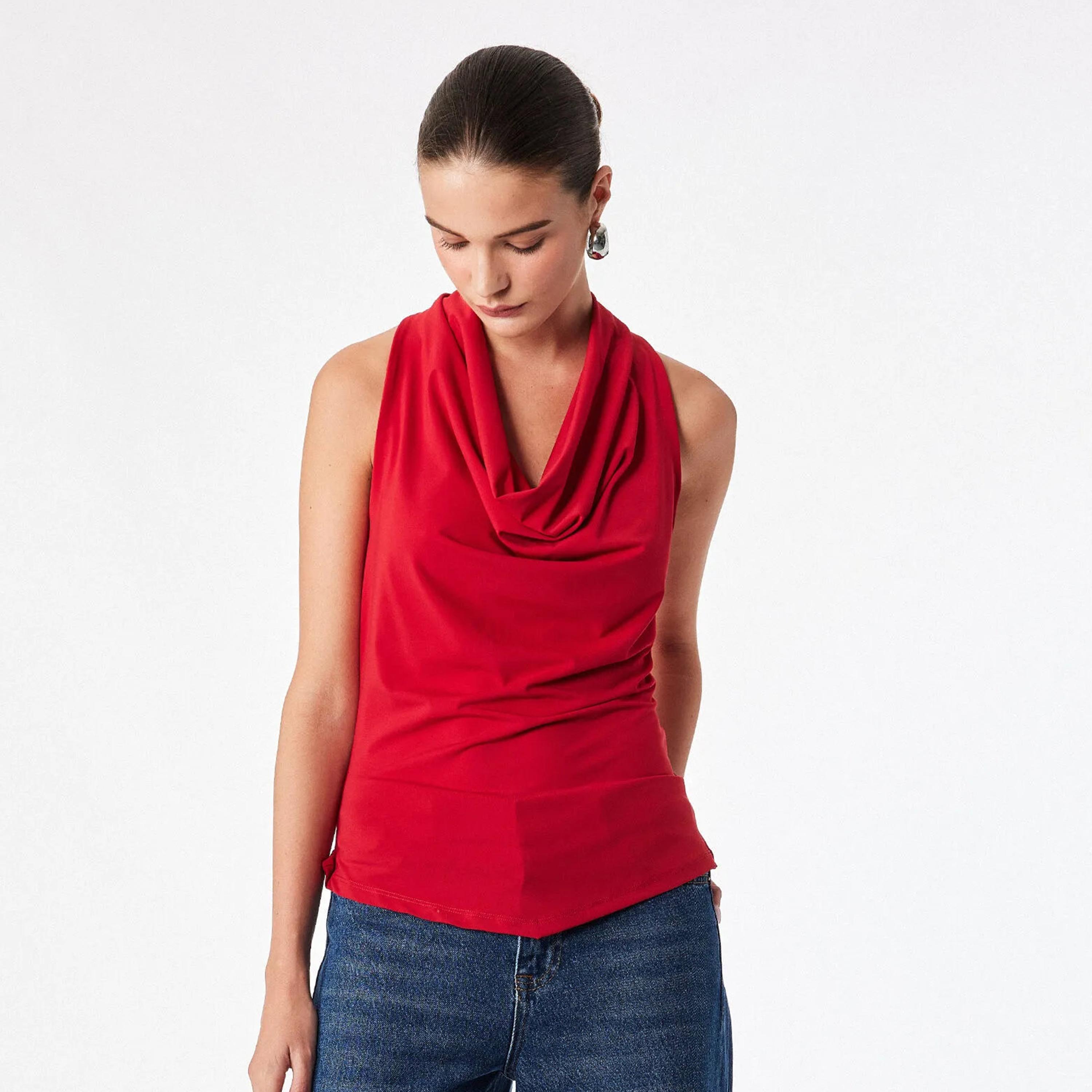 KOTON Cotton Cowl Neck Women's Top-women-clothing-shirtsandblouses-blouses-image-1