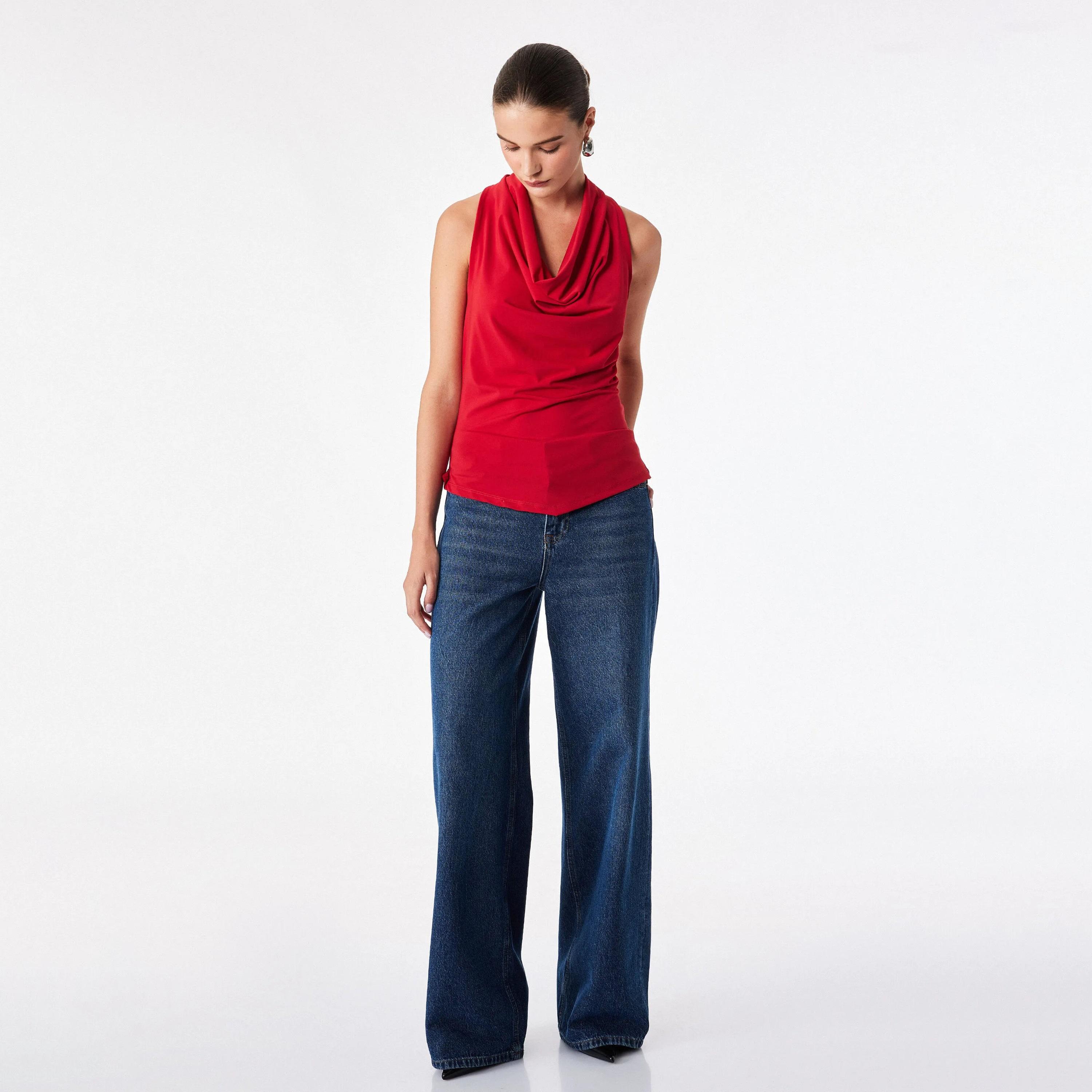 KOTON Cotton Cowl Neck Women's Top-women-clothing-shirtsandblouses-blouses-image-2