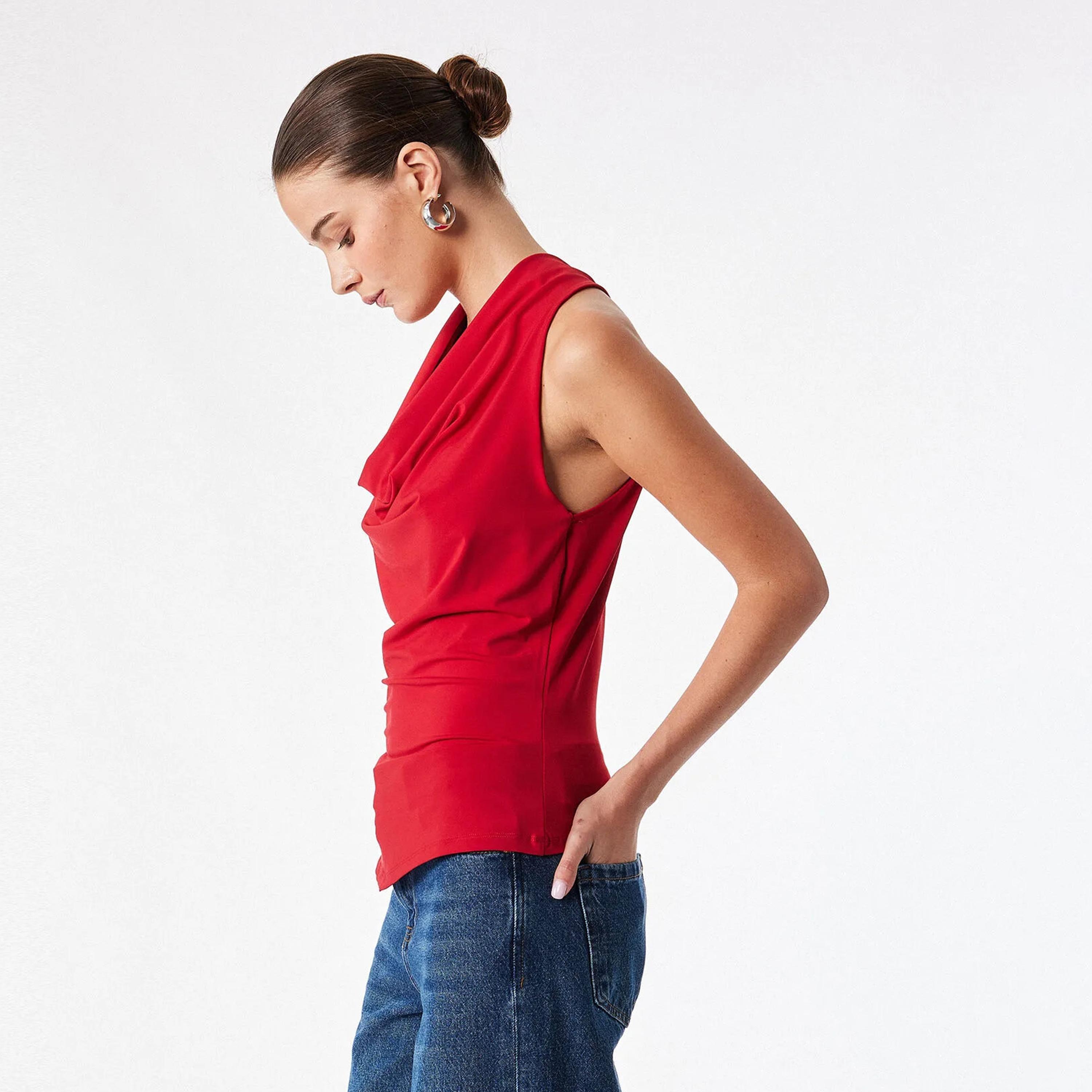 KOTON Cotton Cowl Neck Women's Top-women-clothing-shirtsandblouses-blouses-image-8