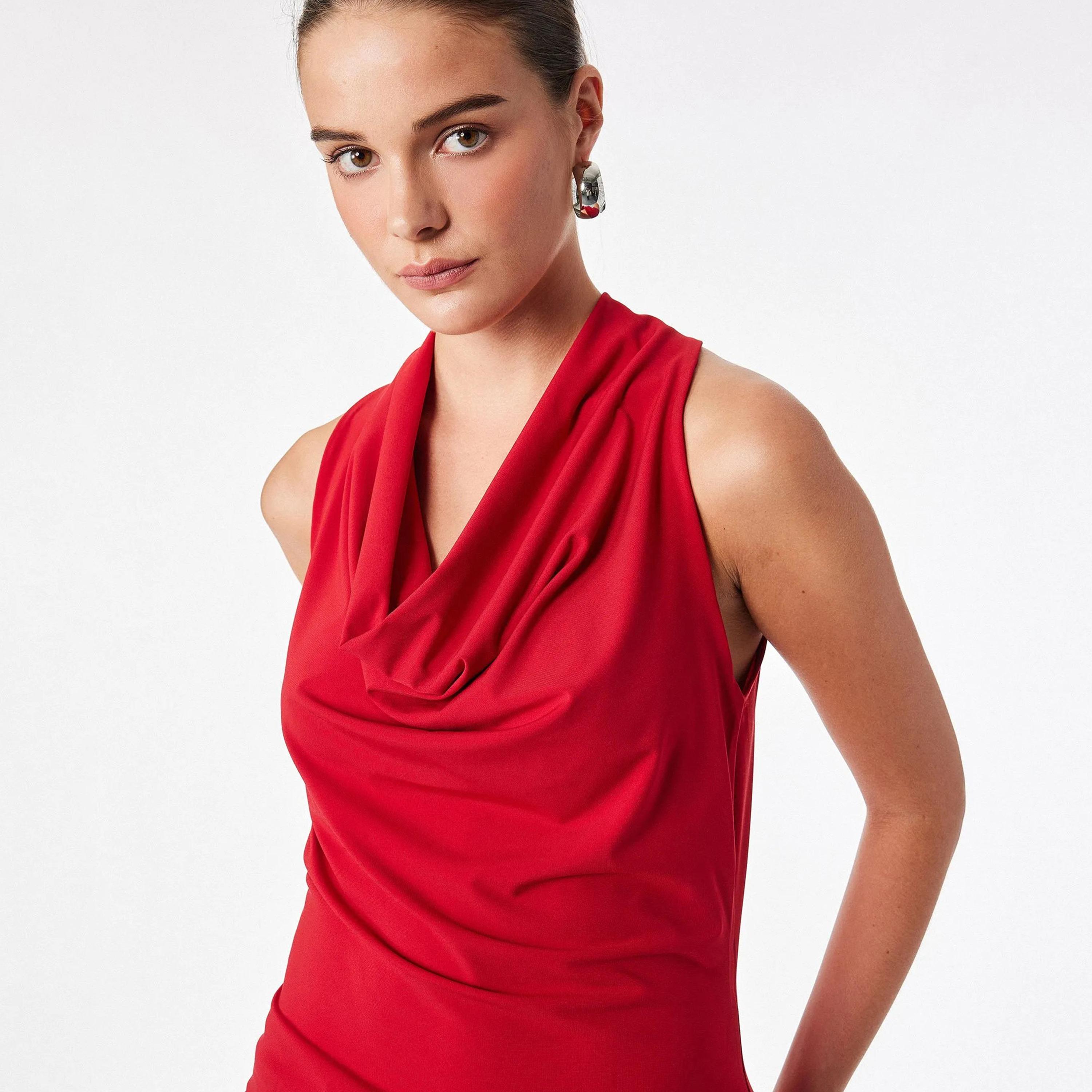 KOTON Cotton Cowl Neck Women's Top-women-clothing-shirtsandblouses-blouses-image-10