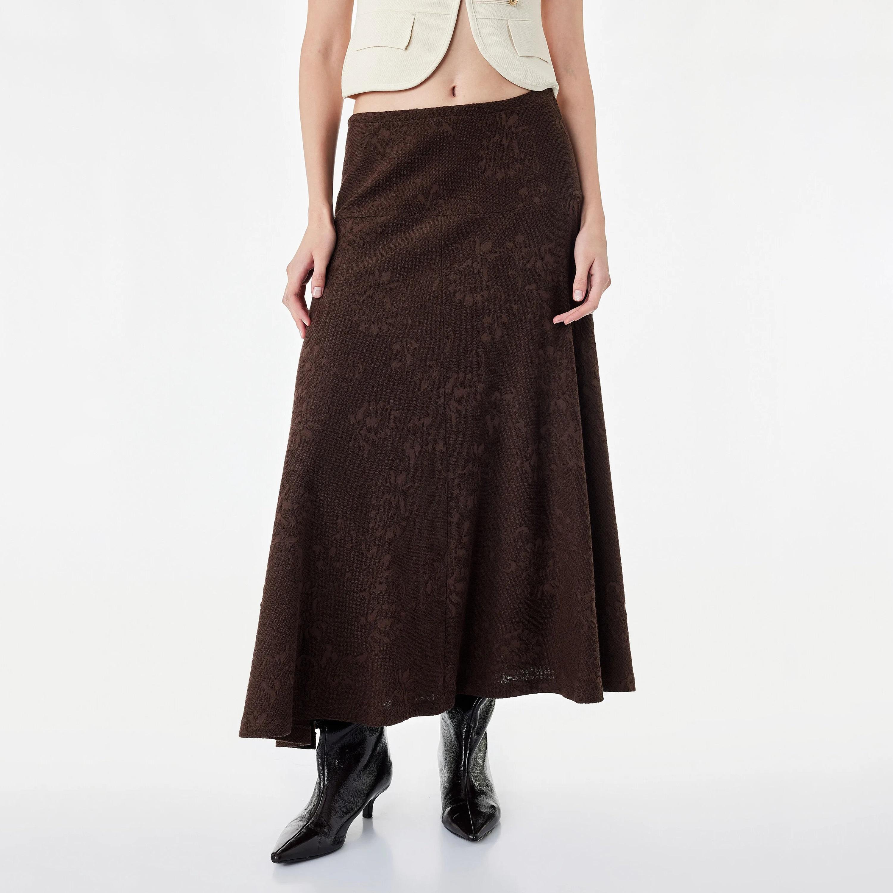 KOTON Floral Flared Women's Midi Skirt-women-clothing-skirts-image-1