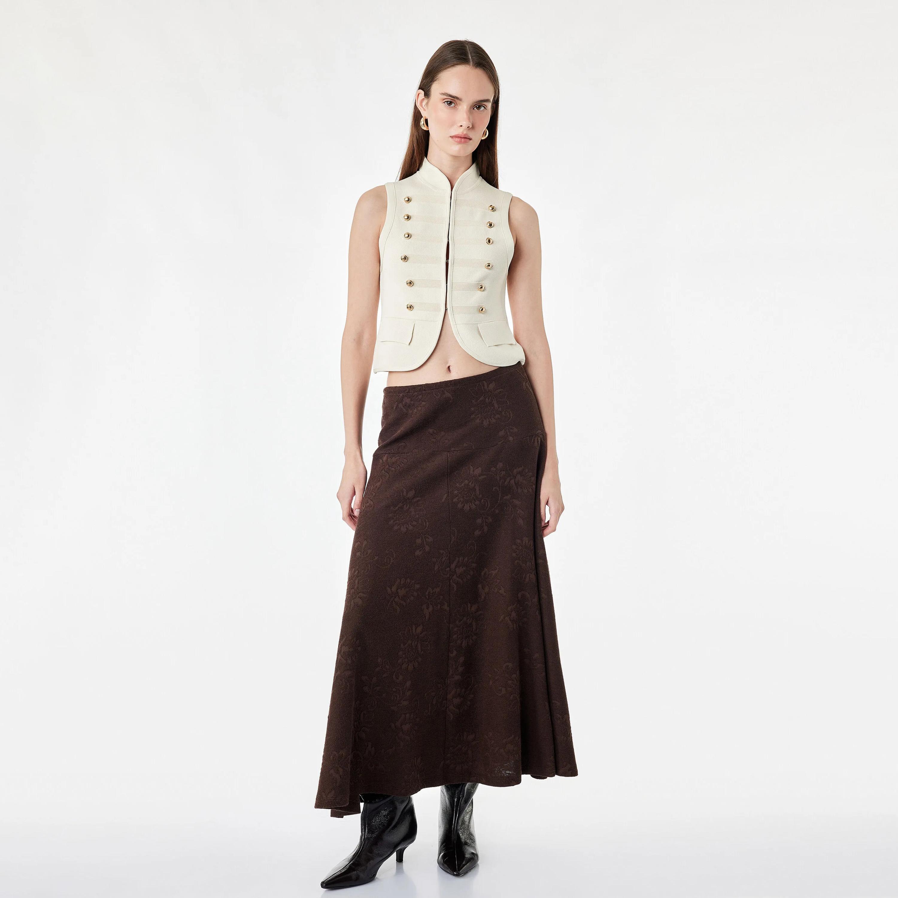 KOTON Floral Flared Women's Midi Skirt-women-clothing-skirts-image-2