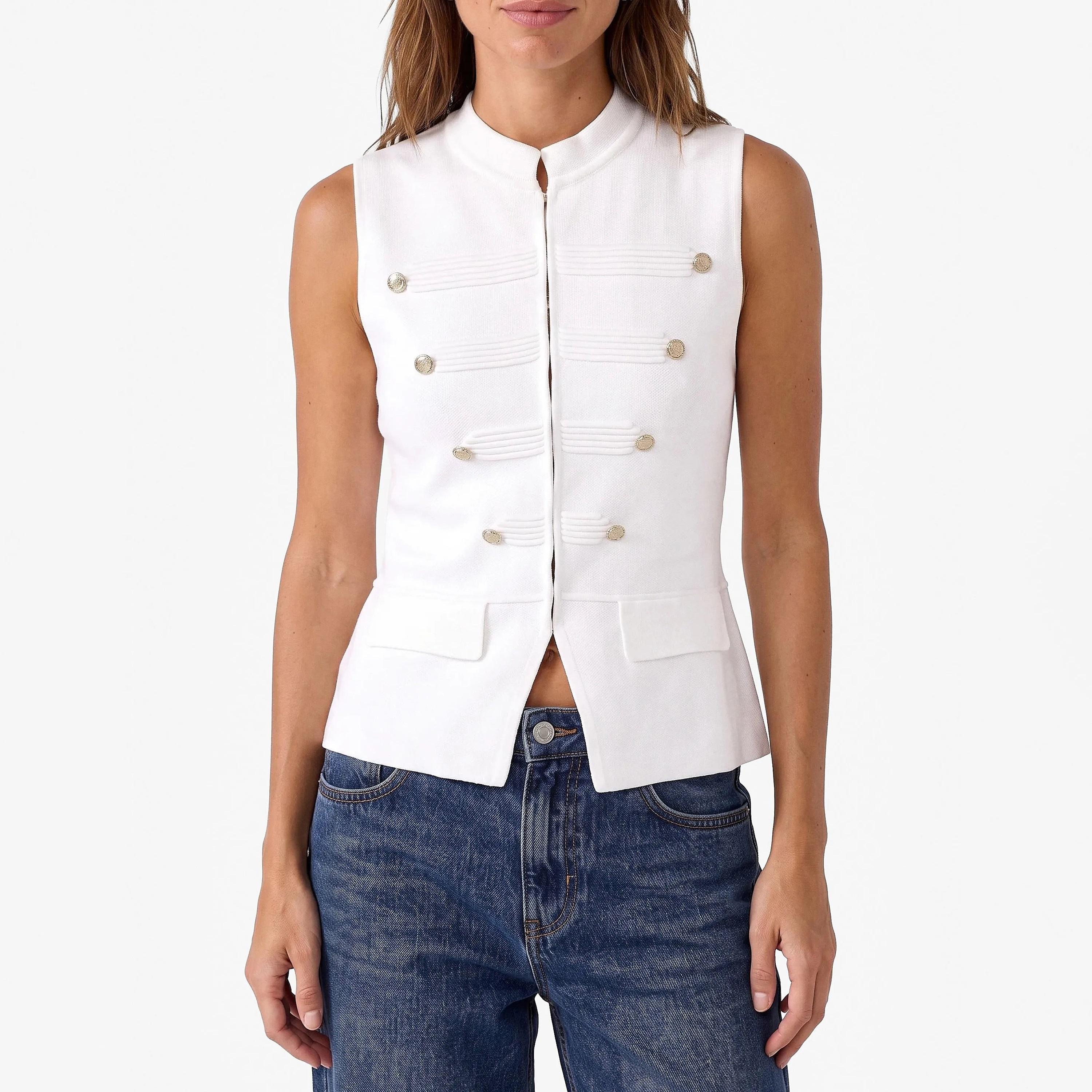 KOTON Beige Mandarin Collar Women's Vest-women-winterwear-coatsandjackets-waistcoats-image-5