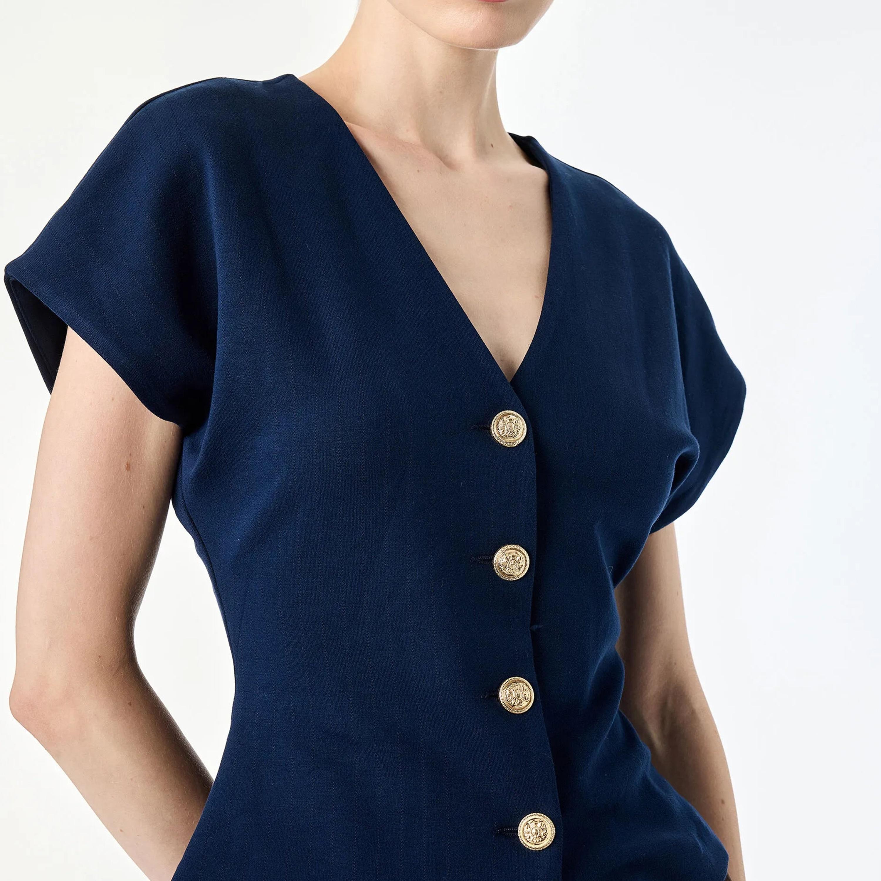 KOTON Navy Stitch Detailed Women's Top-women-clothing-shirtsandblouses-blouses-image-6