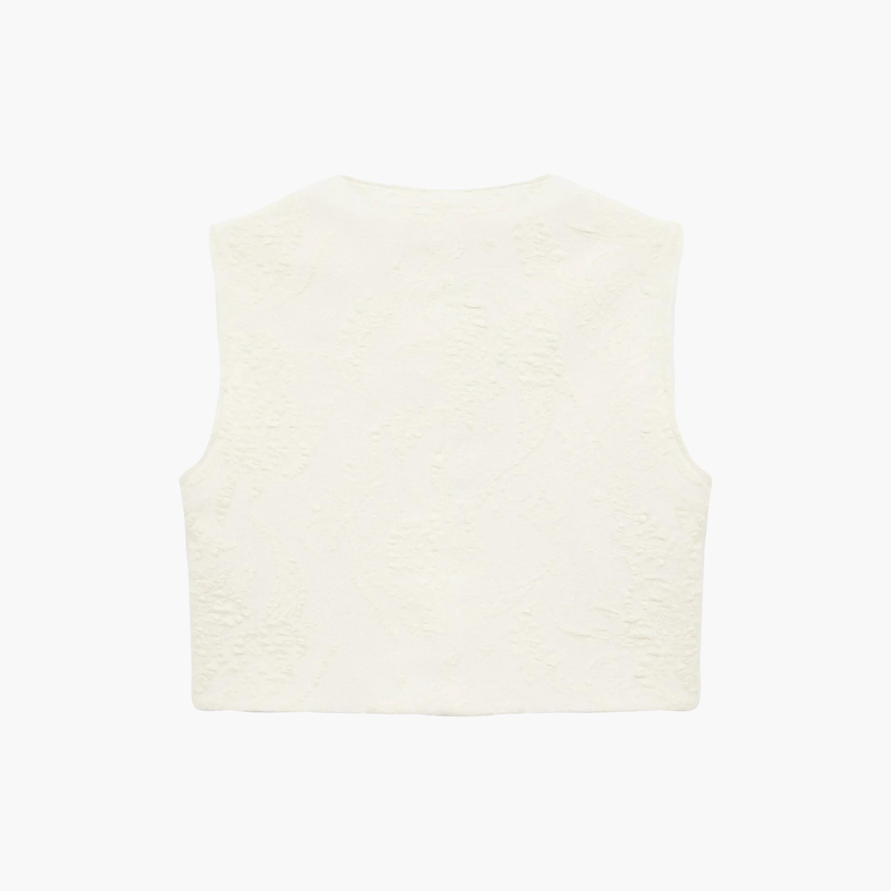 KOTON Beige Textured Women's Vest-women-winterwear-coatsandjackets-waistcoats-image-4