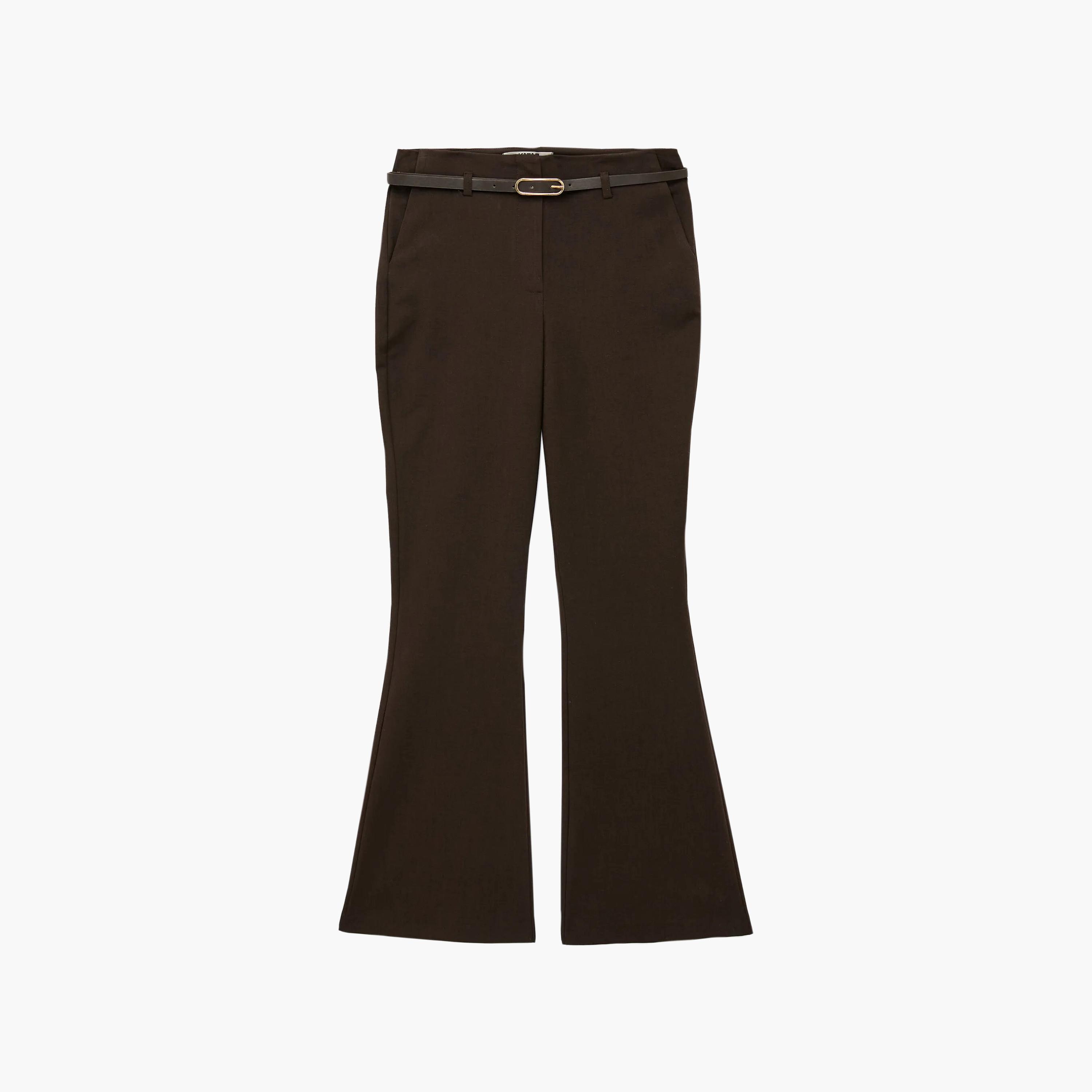 بنطلون حريمي فليرد بلون العنابي من كوتون-women-clothing-trousers-image-3