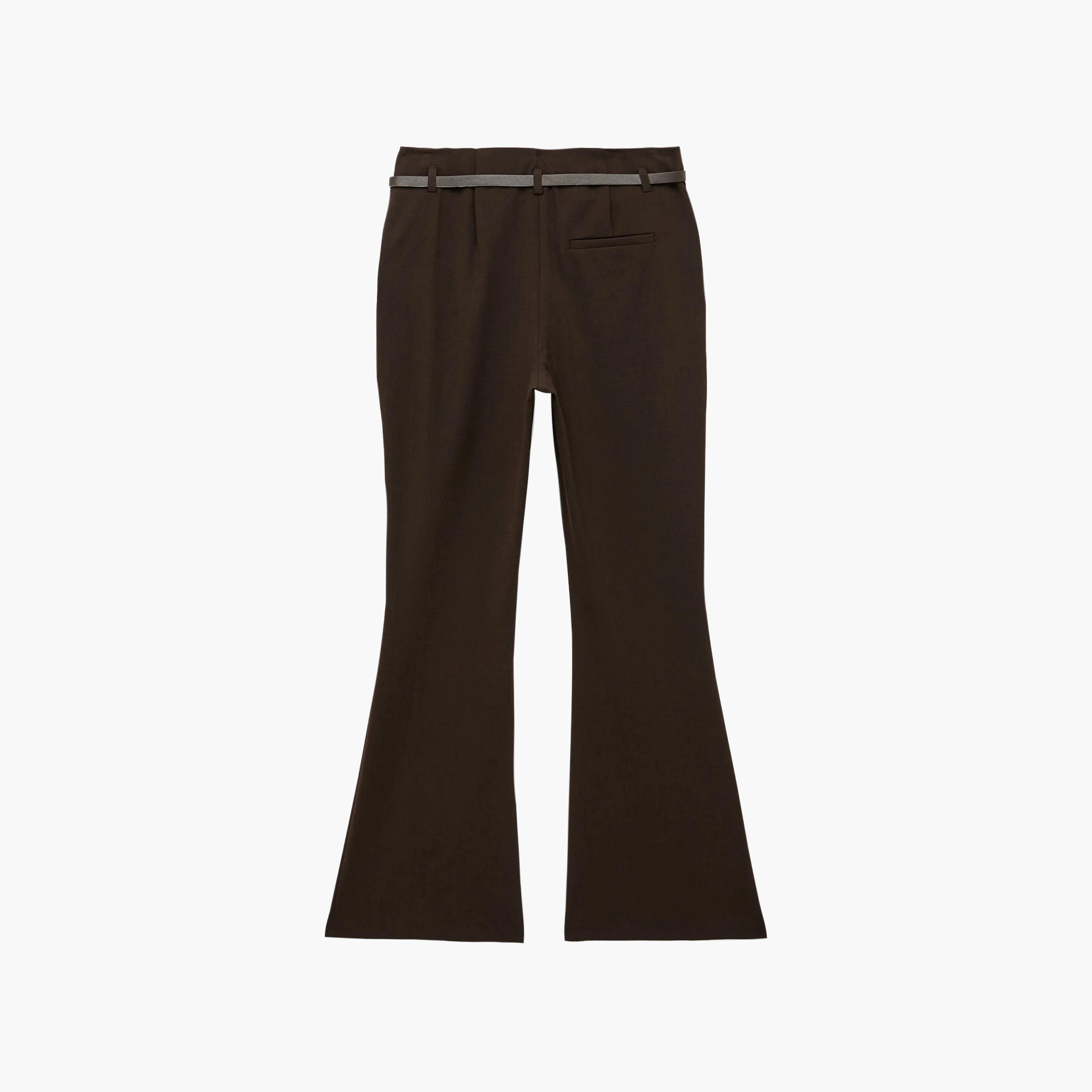 بنطلون حريمي فليرد بلون العنابي من كوتون-women-clothing-trousers-image-4