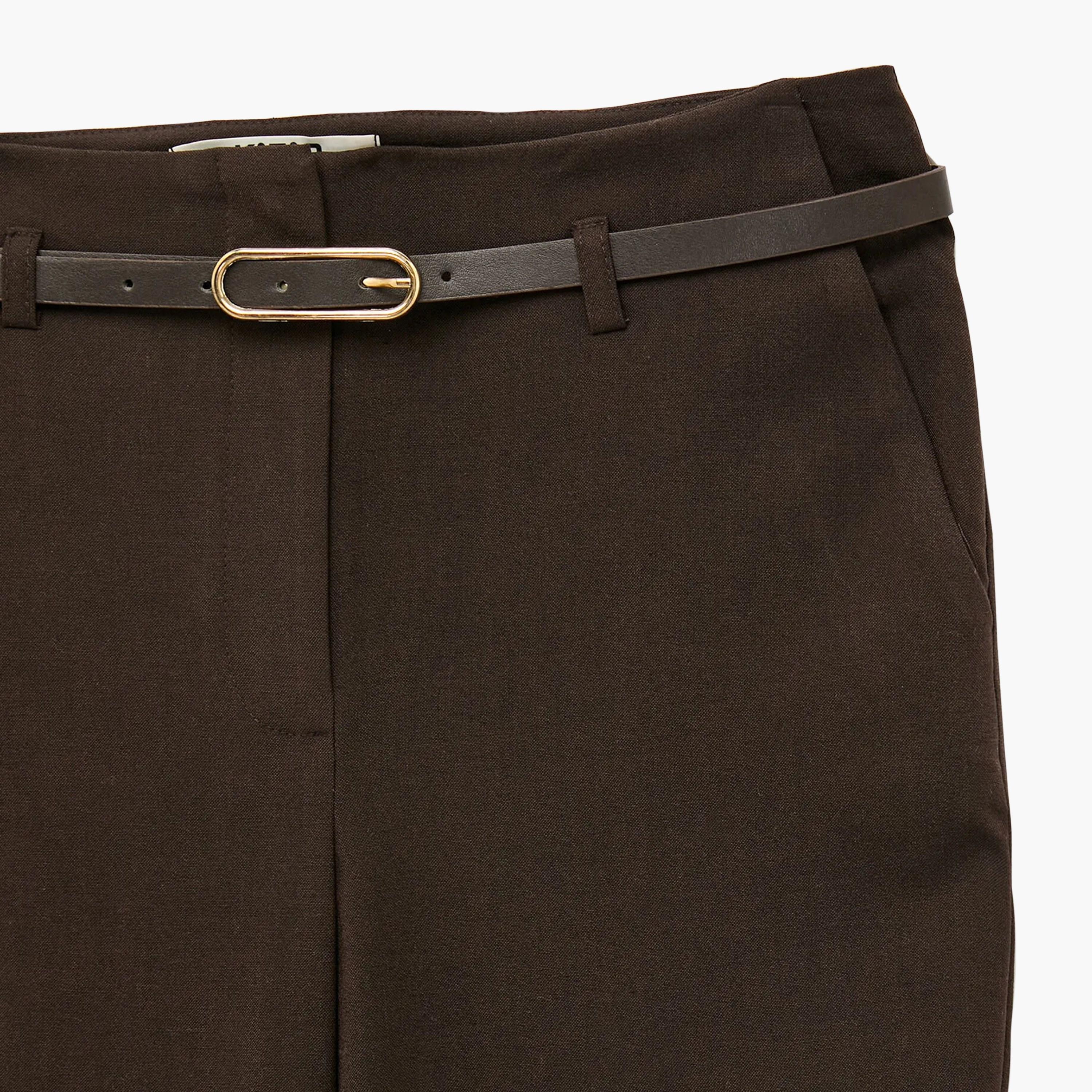 بنطلون حريمي فليرد بلون العنابي من كوتون-women-clothing-trousers-image-5