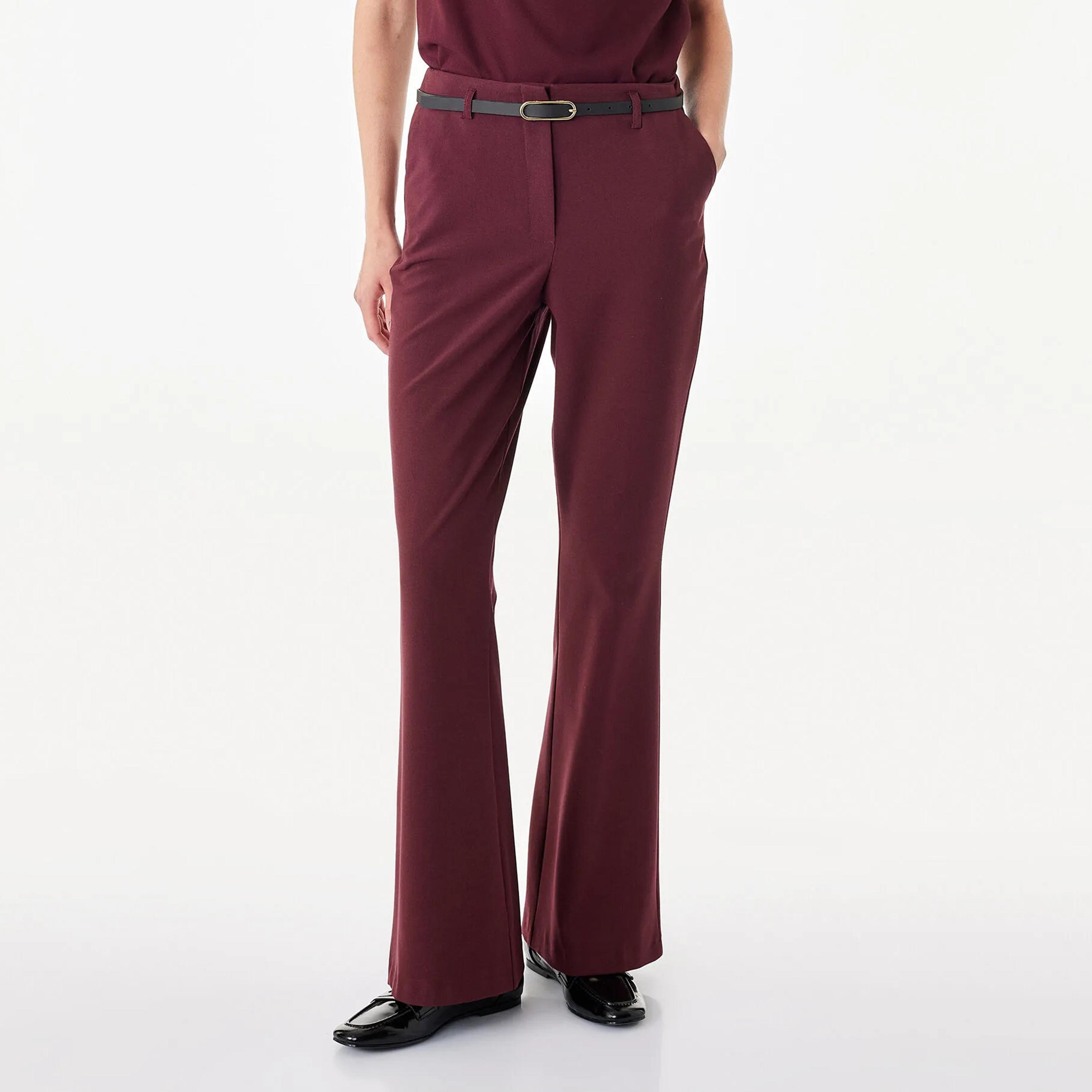 KOTON Burgundy Flared Women's Trousers-women-clothing-trousers-image-1