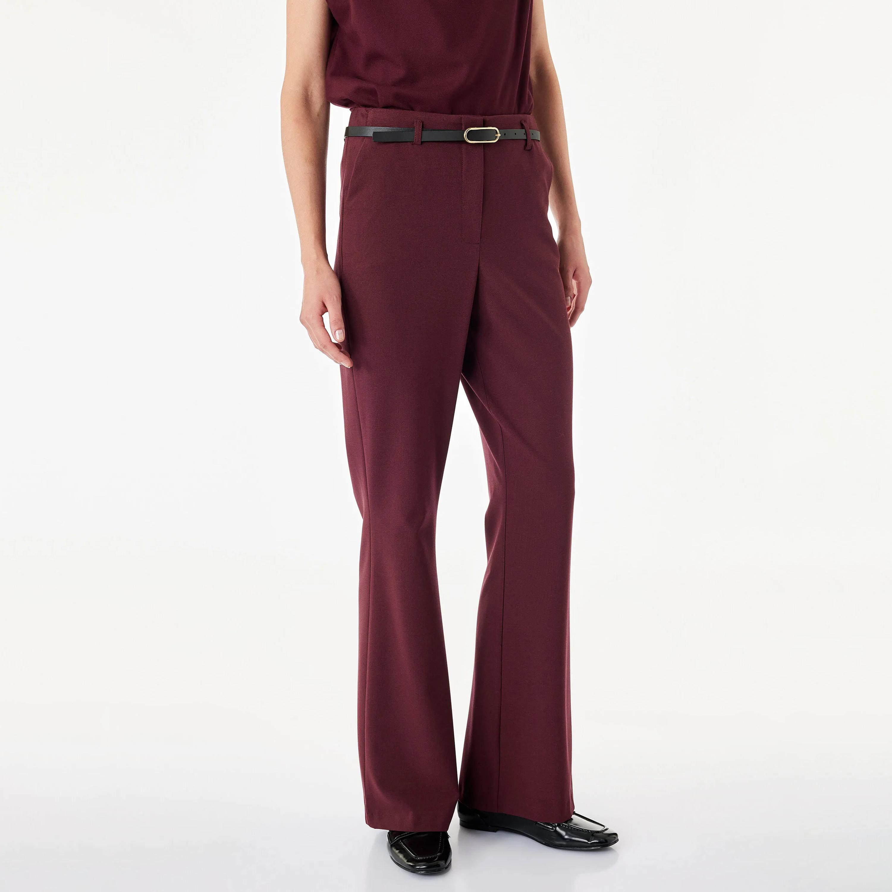 KOTON Burgundy Flared Women's Trousers-women-clothing-trousers-image-3