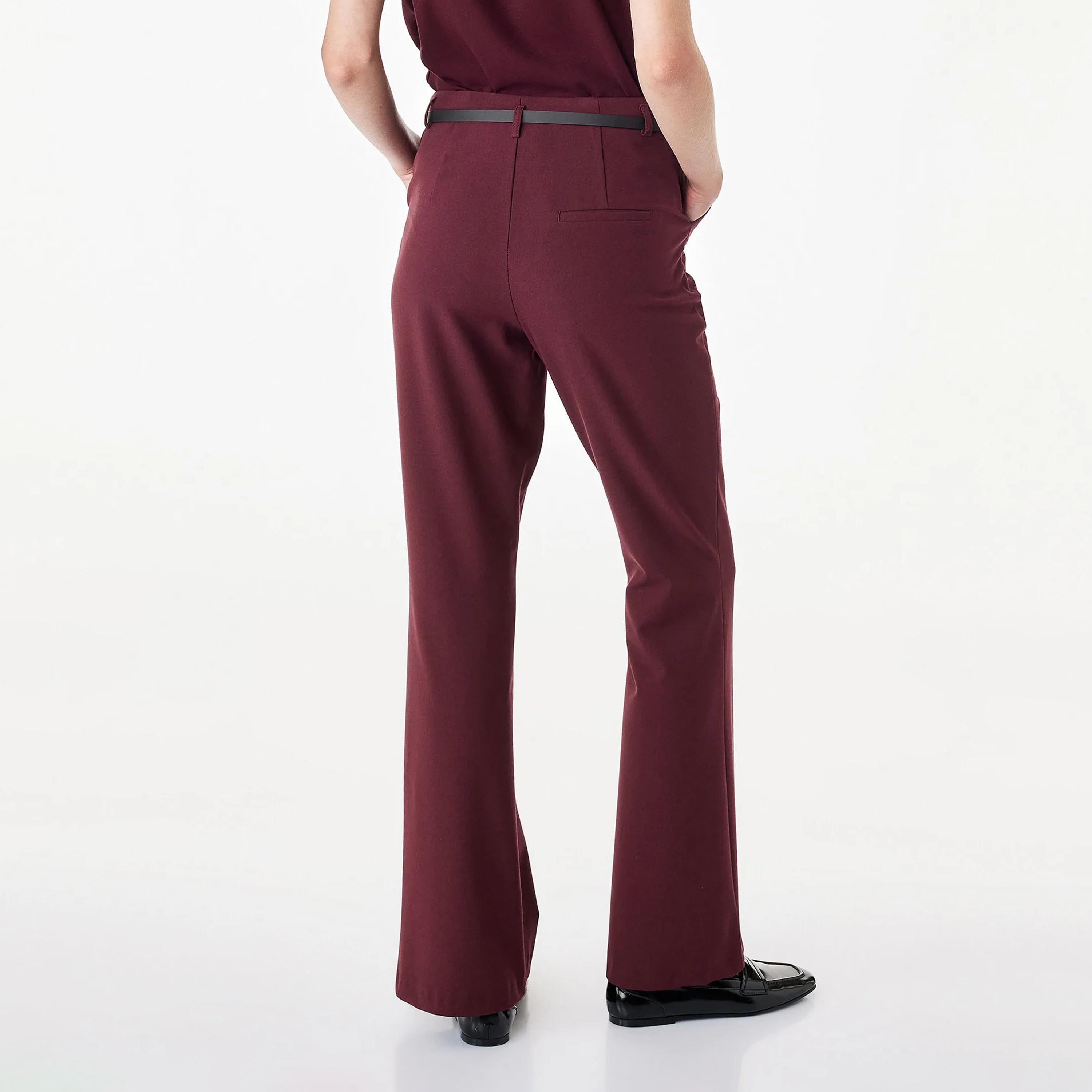 KOTON Burgundy Flared Women's Trousers-women-clothing-trousers-image-4