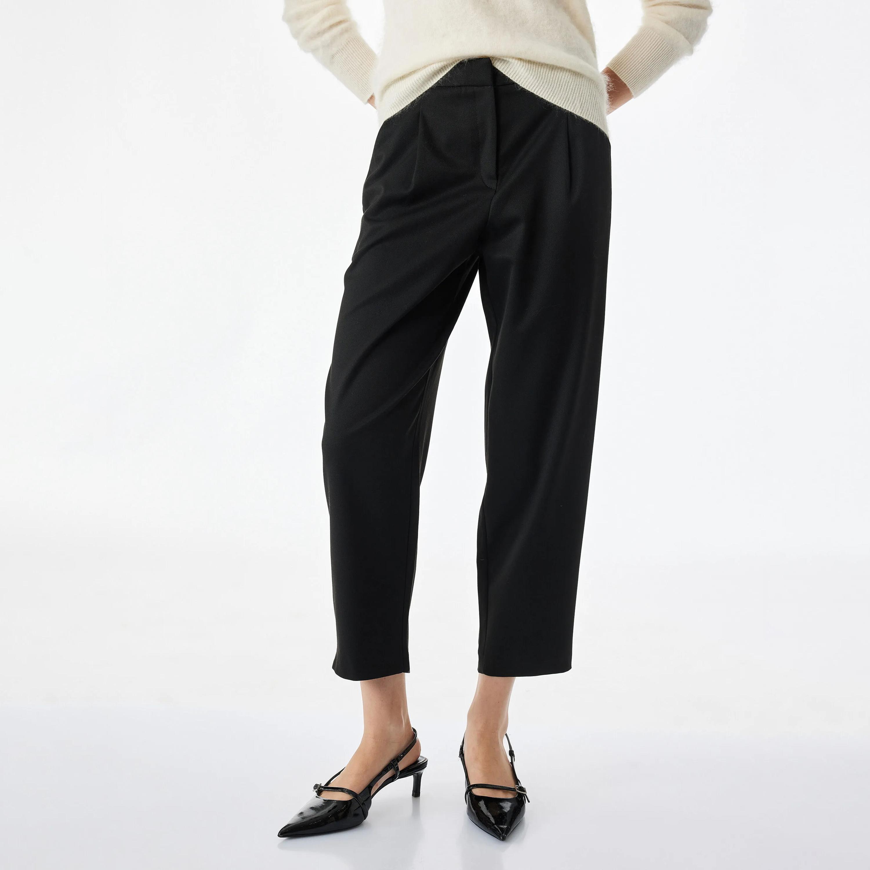 KOTON Black Tapered Women's Trousers-women-clothing-trousers-image-1