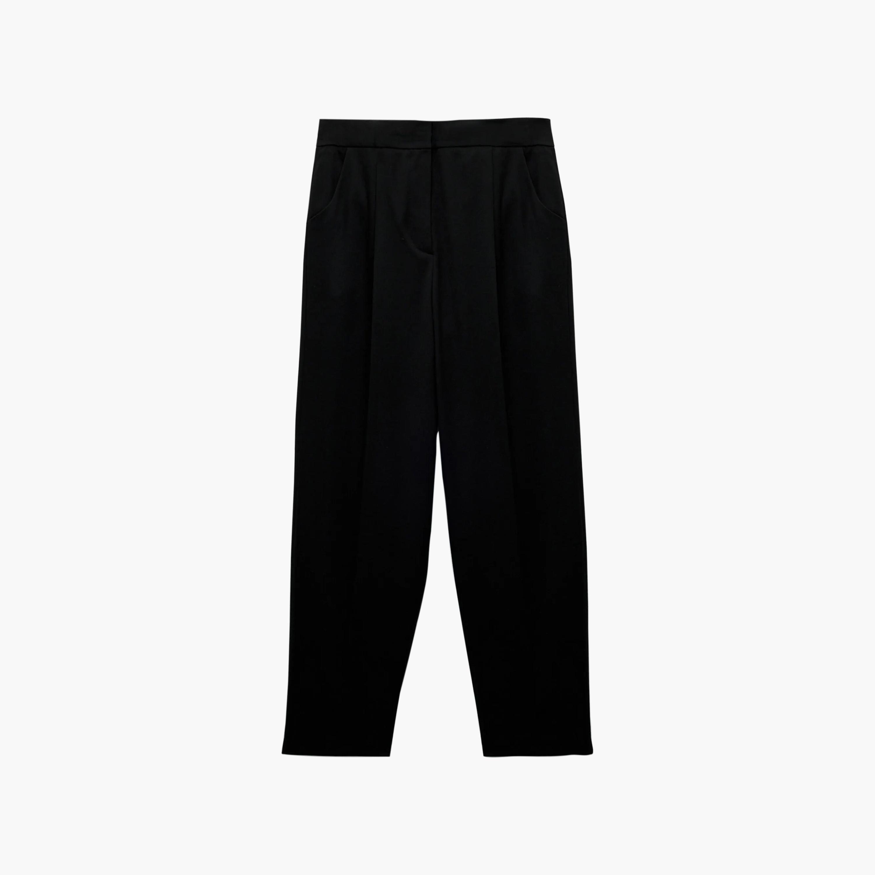 KOTON Black Tapered Women's Trousers-women-clothing-trousers-image-5
