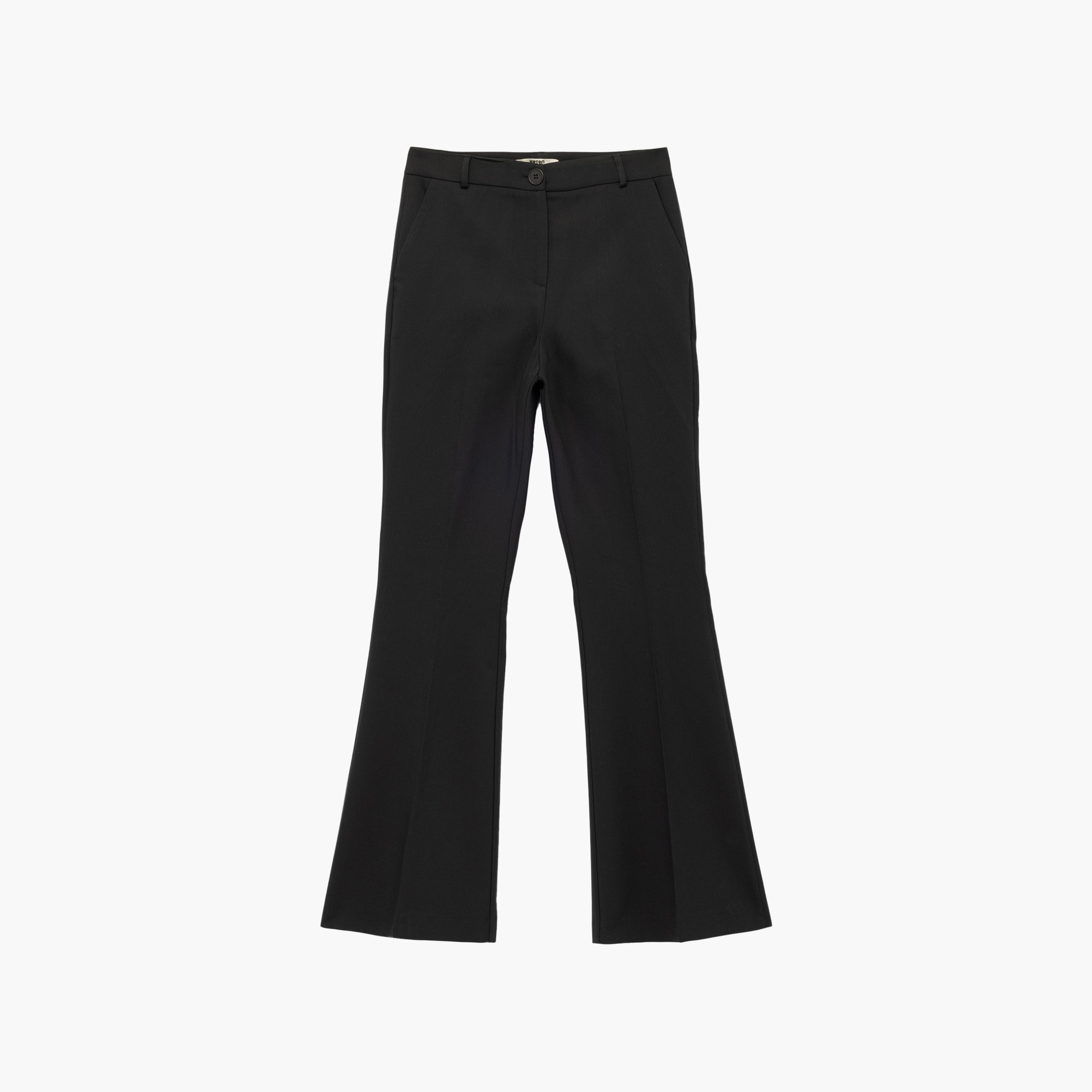 بنطال حريمي واسع (فليارد) وسحاب باللون الأسود من كوتون-women-clothing-trousers-image-3