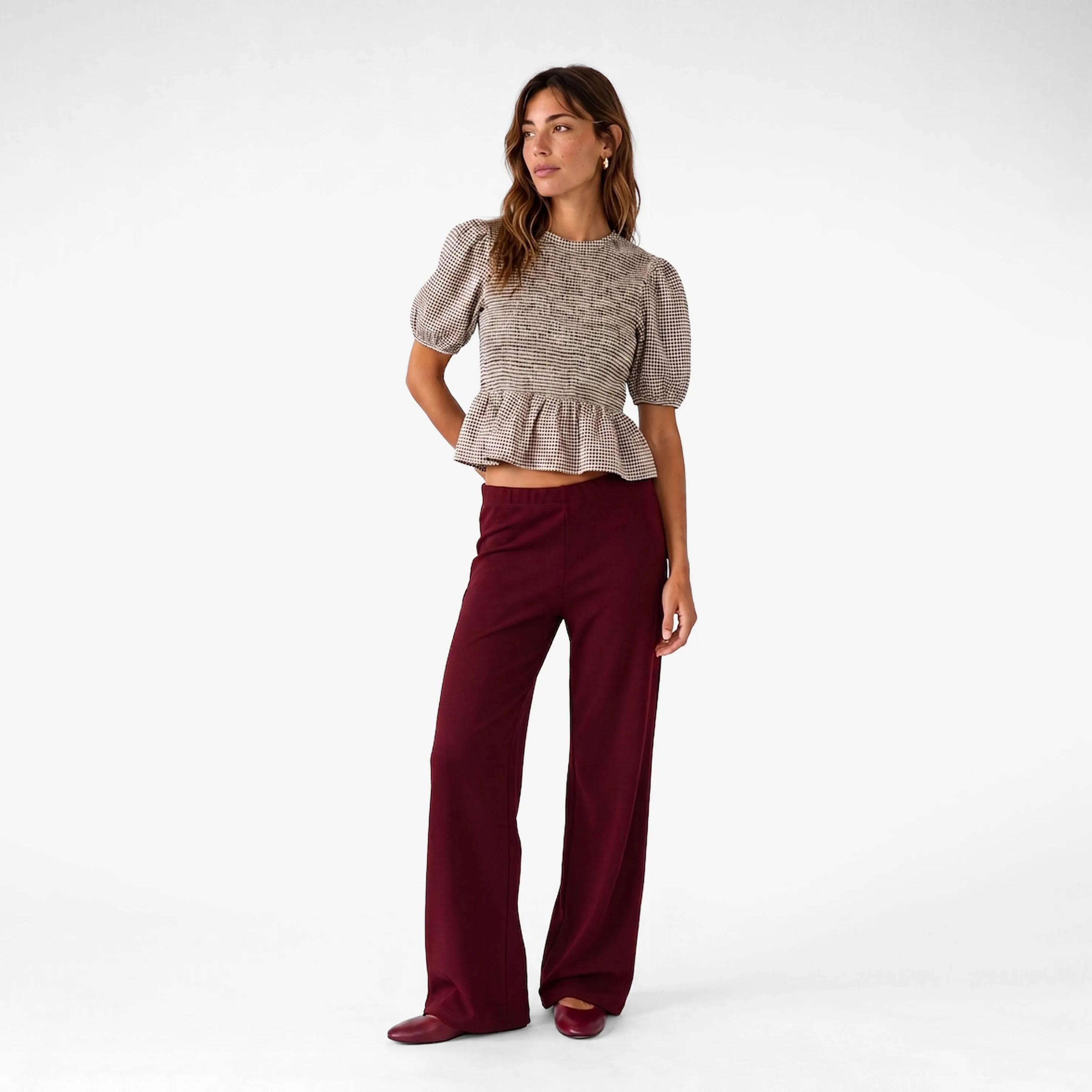 KOTON Elasticated Wide Leg Women's Trousers-women-clothing-trousers-image-2
