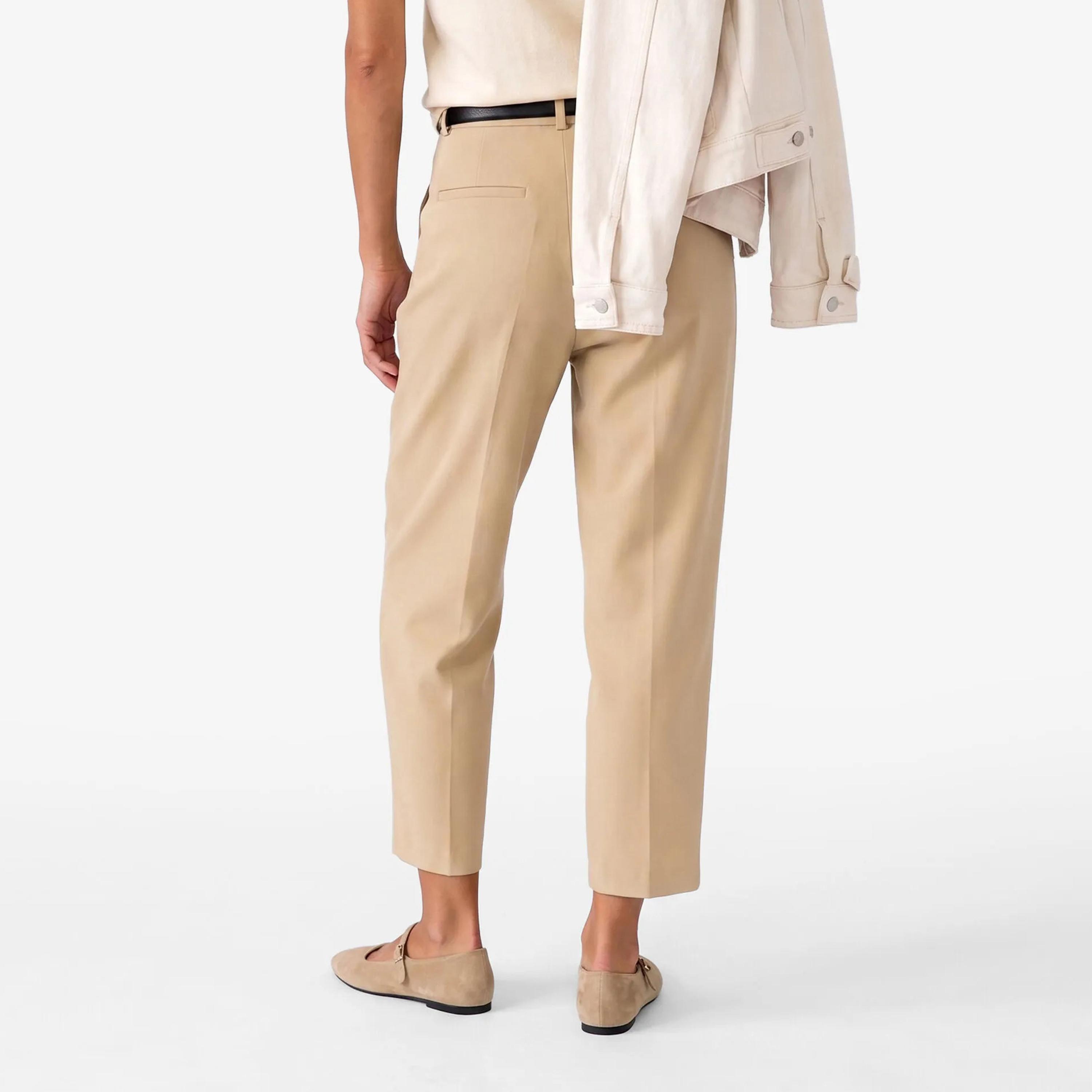 بنطال حريمي بقصة مدببة (تاپرد) وسحاب من كوتون-women-clothing-trousers-image-3