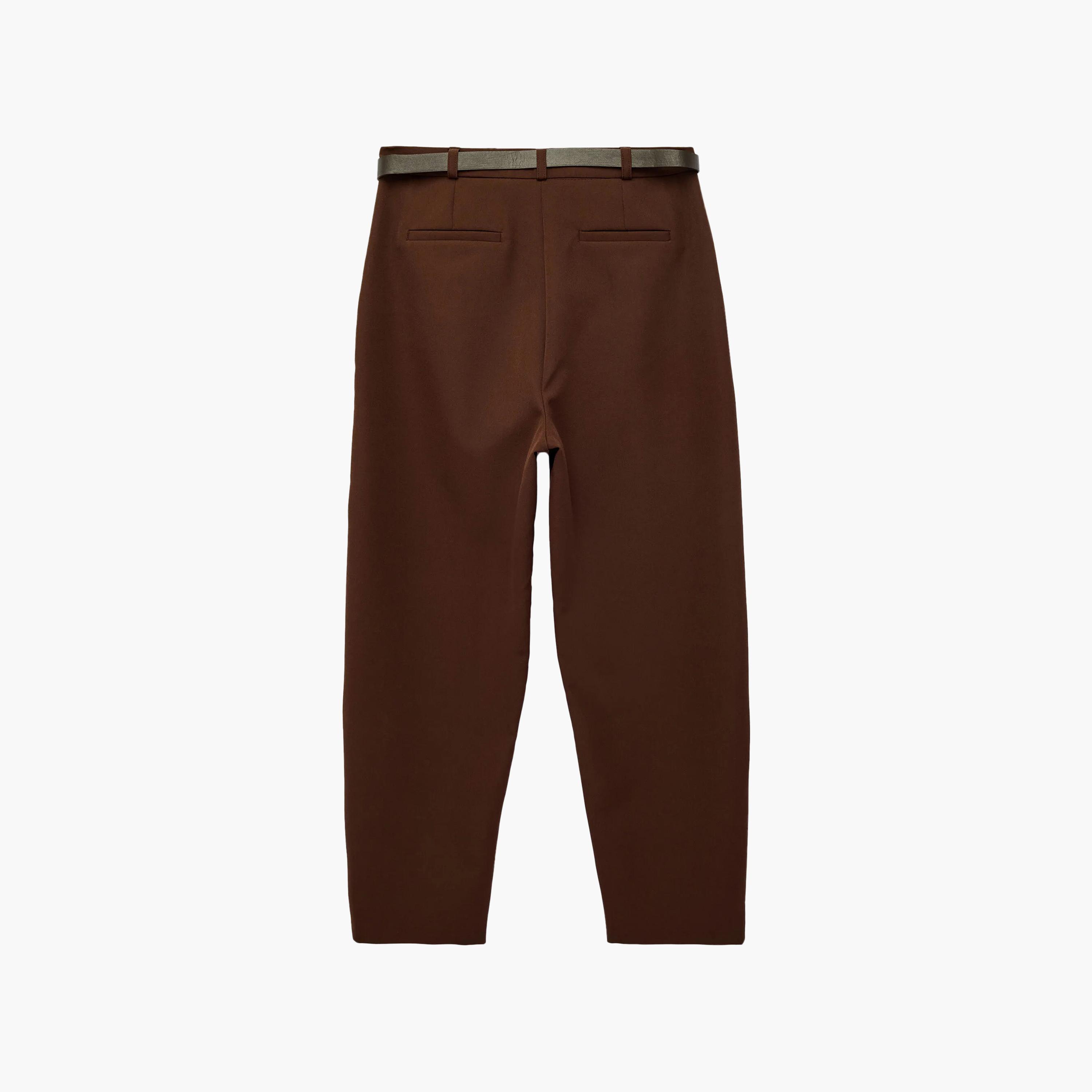 بنطال حريمي بقصة مدببة (تاپرد) وسحاب من كوتون-women-clothing-trousers-image-2