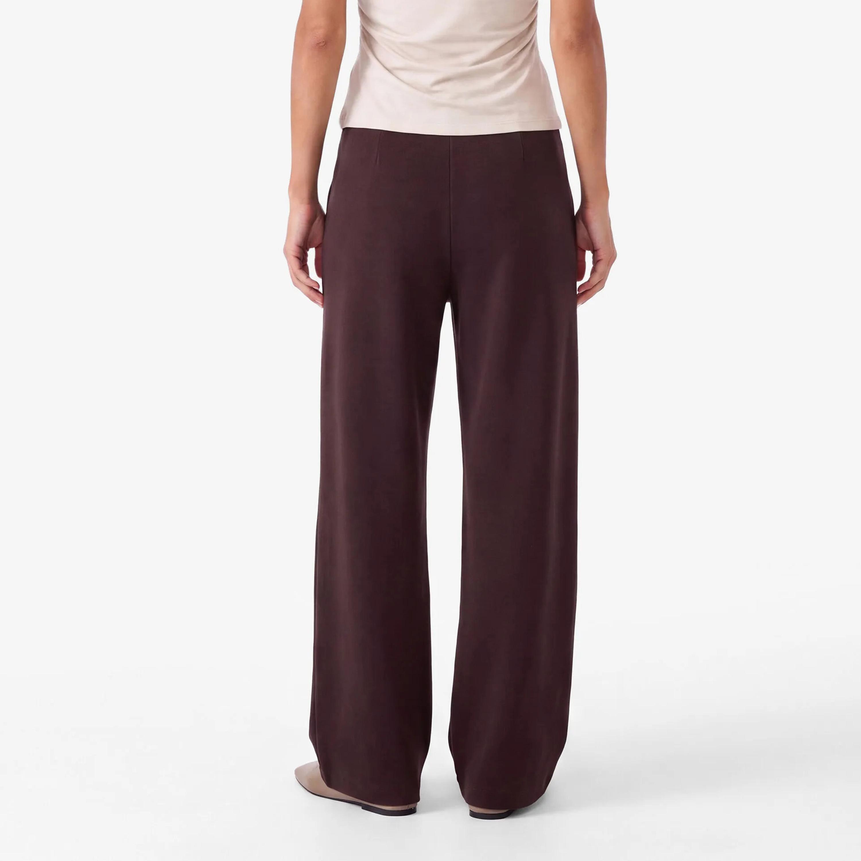 بنطلون حريمي بقصة بارميل قماش قطن باللون البني من كوتون-women-clothing-trousers-image-3