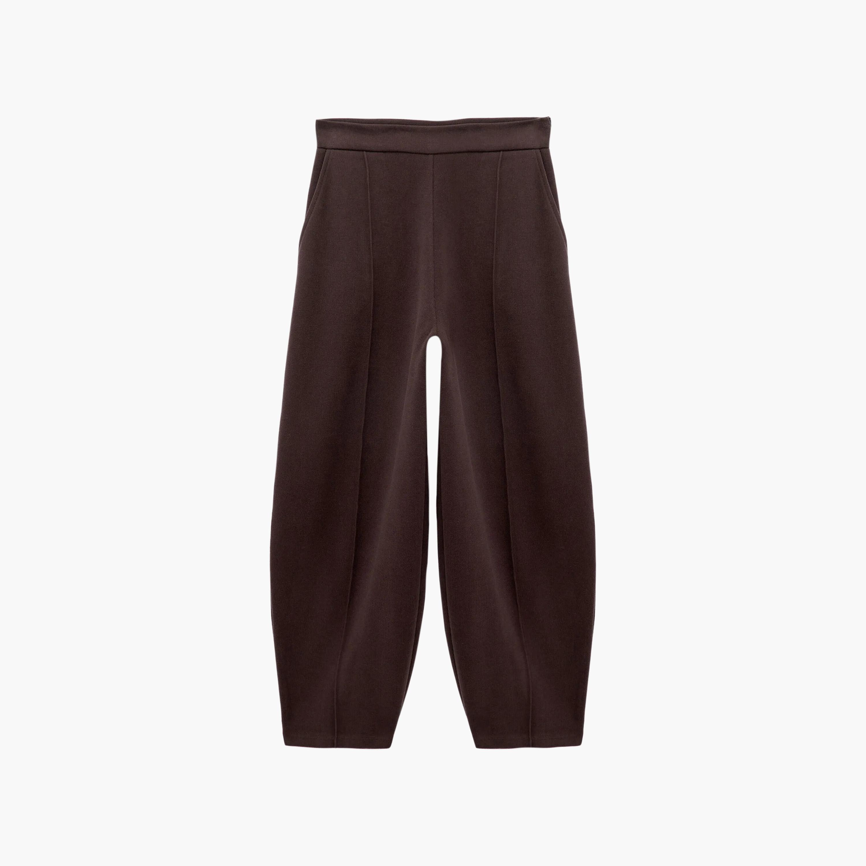 KOTON Brown Cotton Barrel Women's Trousers-women-clothing-trousers-image-5