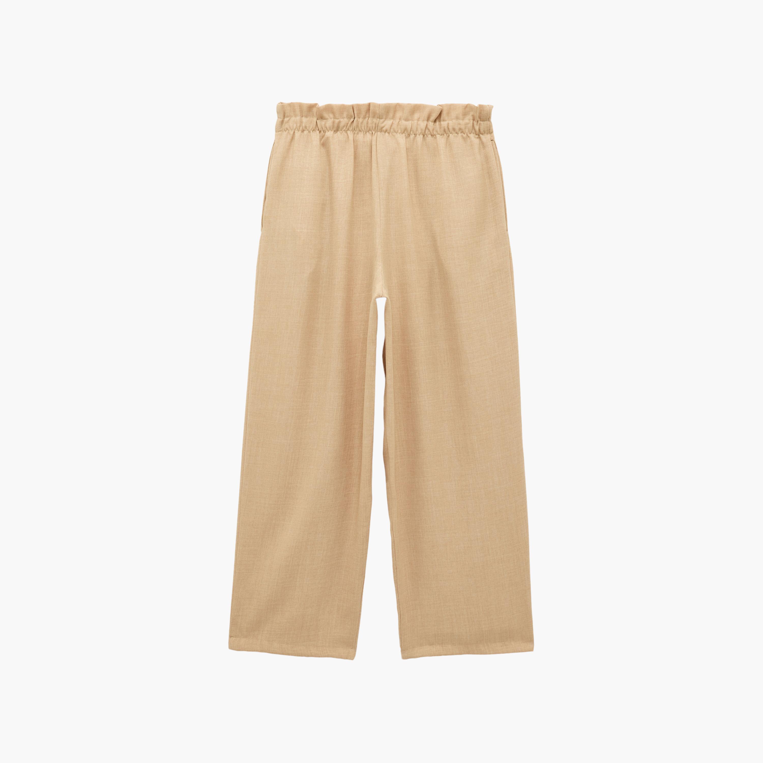 KOTON Beige Pleated Women's Trousers-women-clothing-trousers-image-2