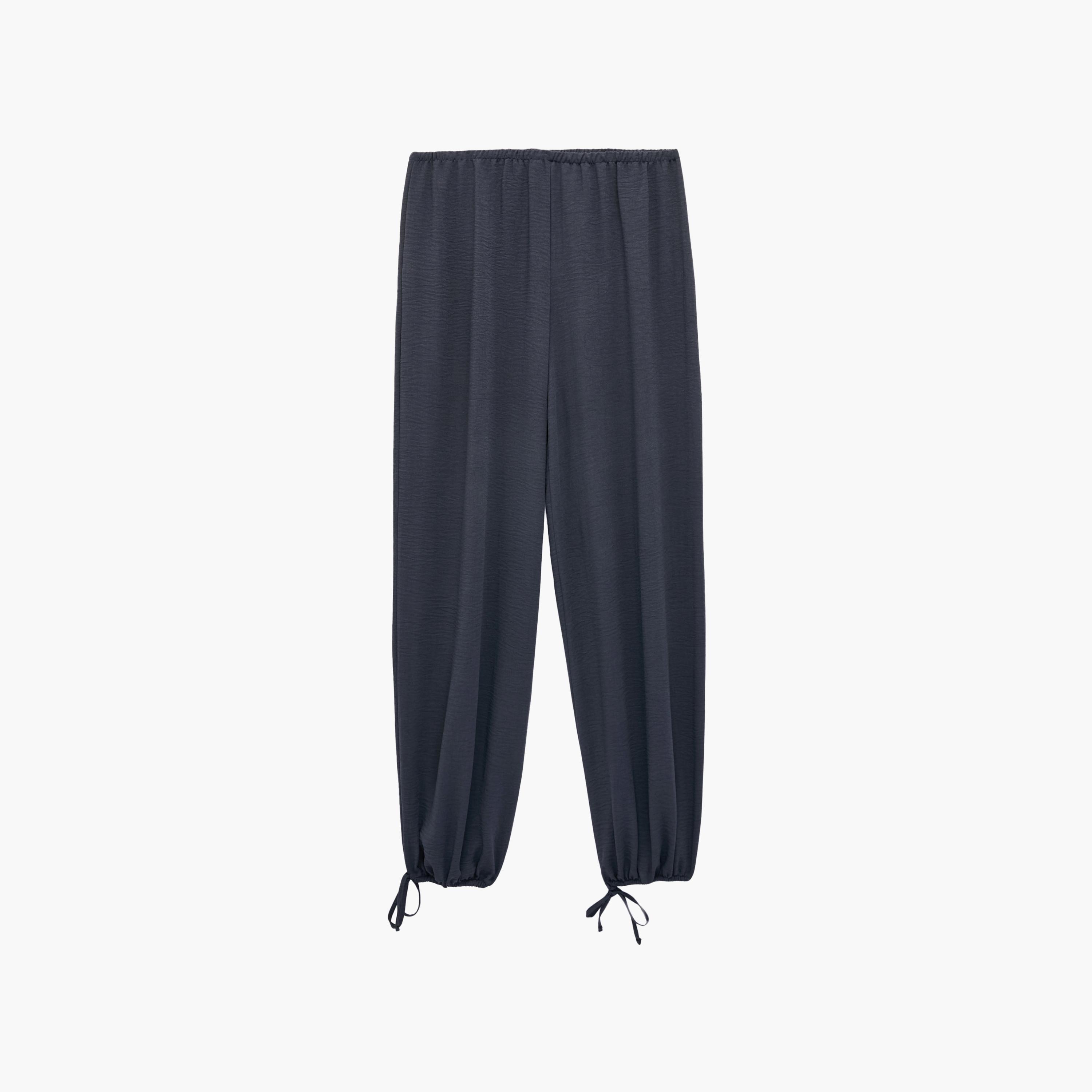 KOTON Blue Textured Women's Trousers-women-clothing-trousers-image-5