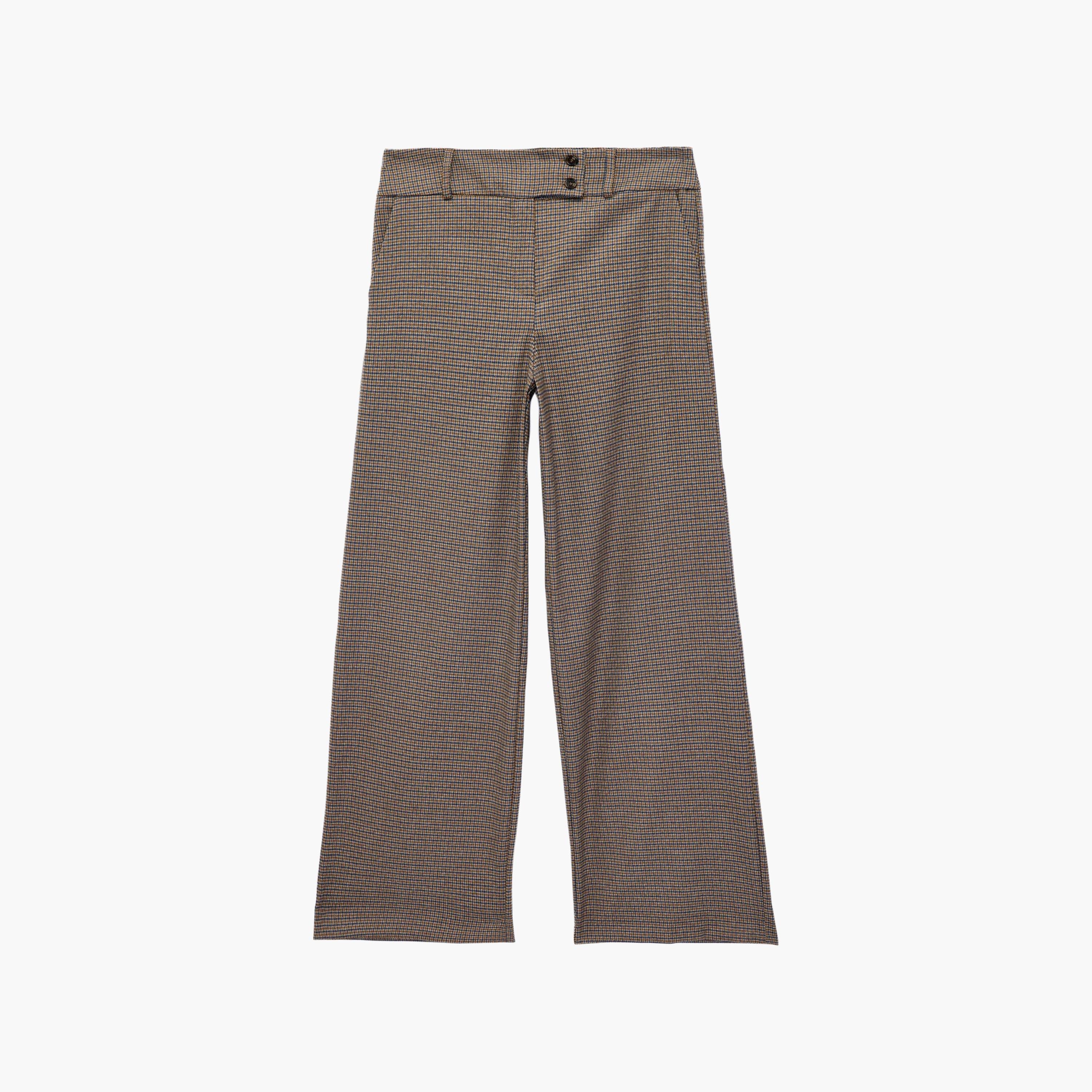 KOTON Brown Checked Wide Leg Women's Trousers-women-clothing-trousers-image-5
