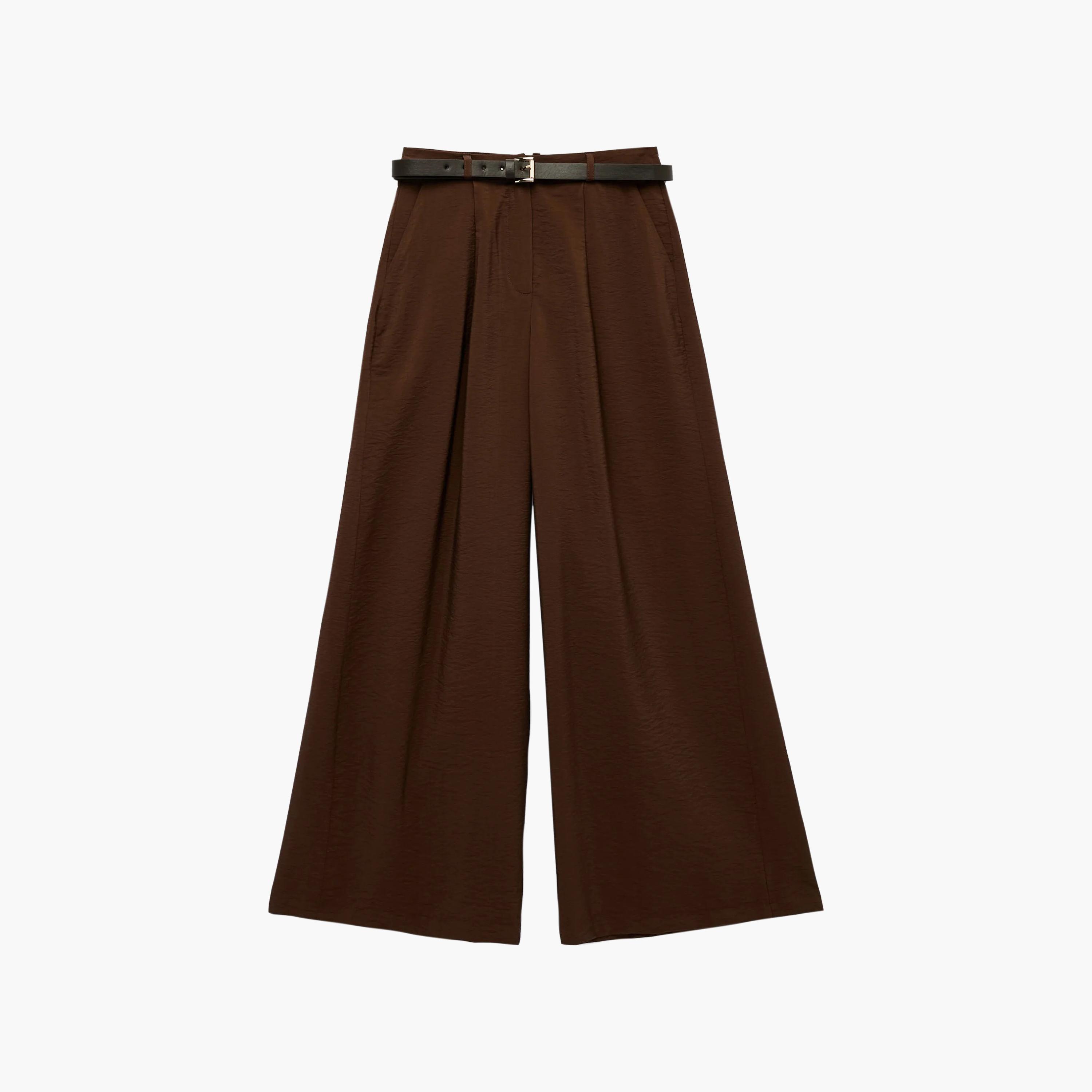 KOTON Brown Wide Leg Women's Trousers-women-clothing-trousers-image-5