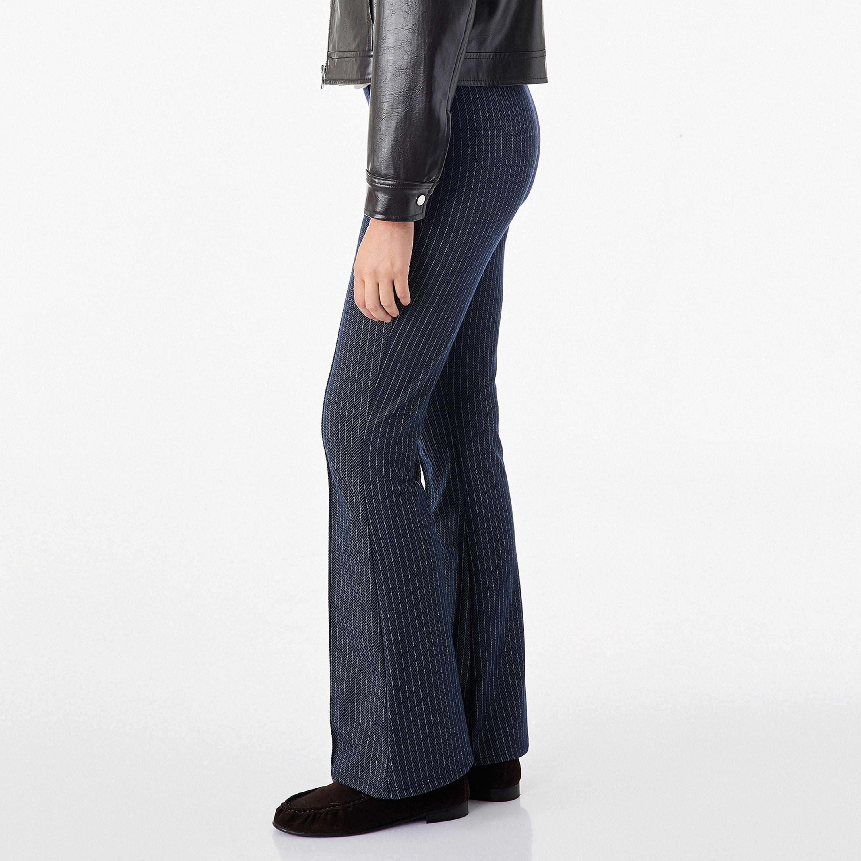 KOTON Blue Striped Flared Women's Trousers-women-clothing-trousers-image-3