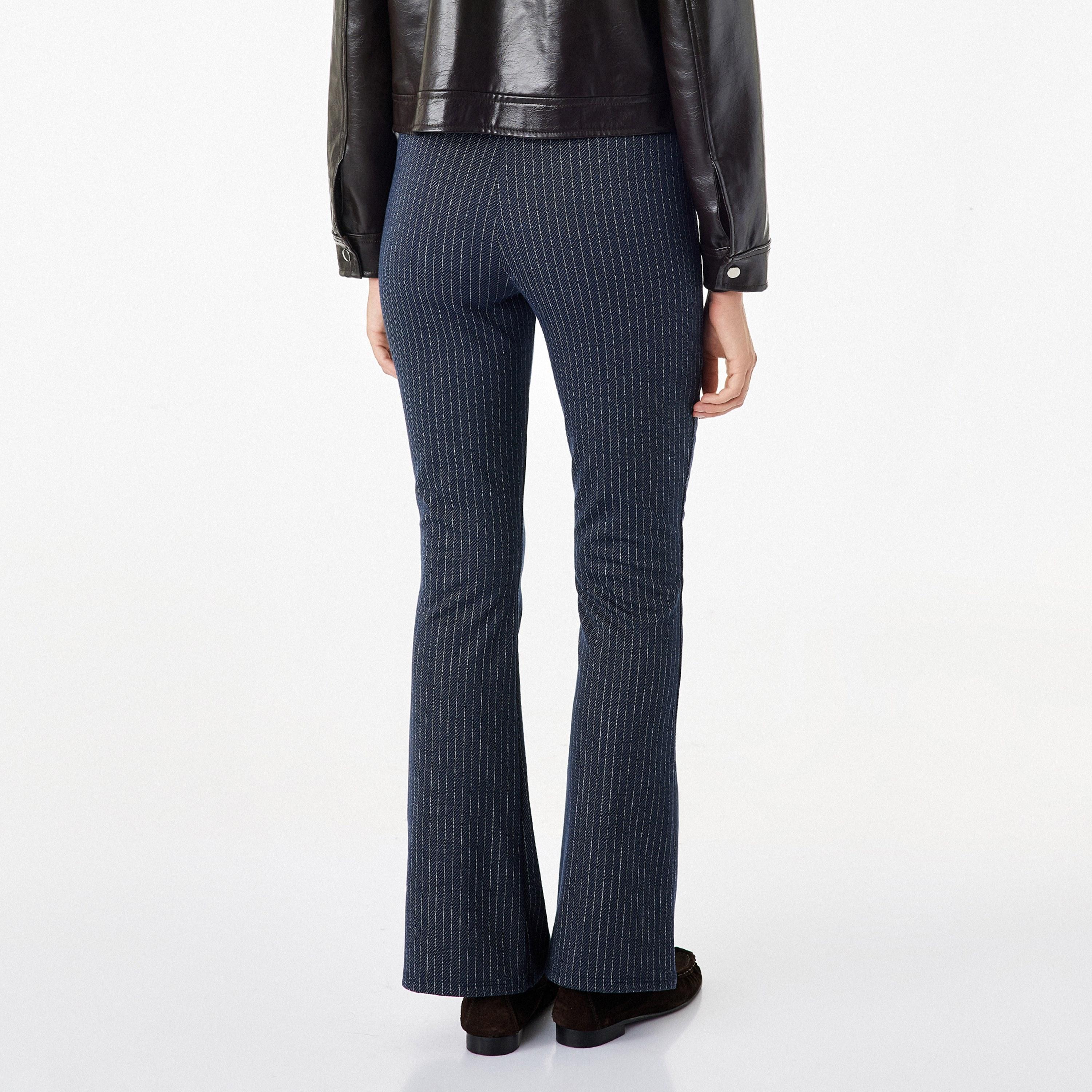 KOTON Blue Striped Flared Women's Trousers-women-clothing-trousers-image-4