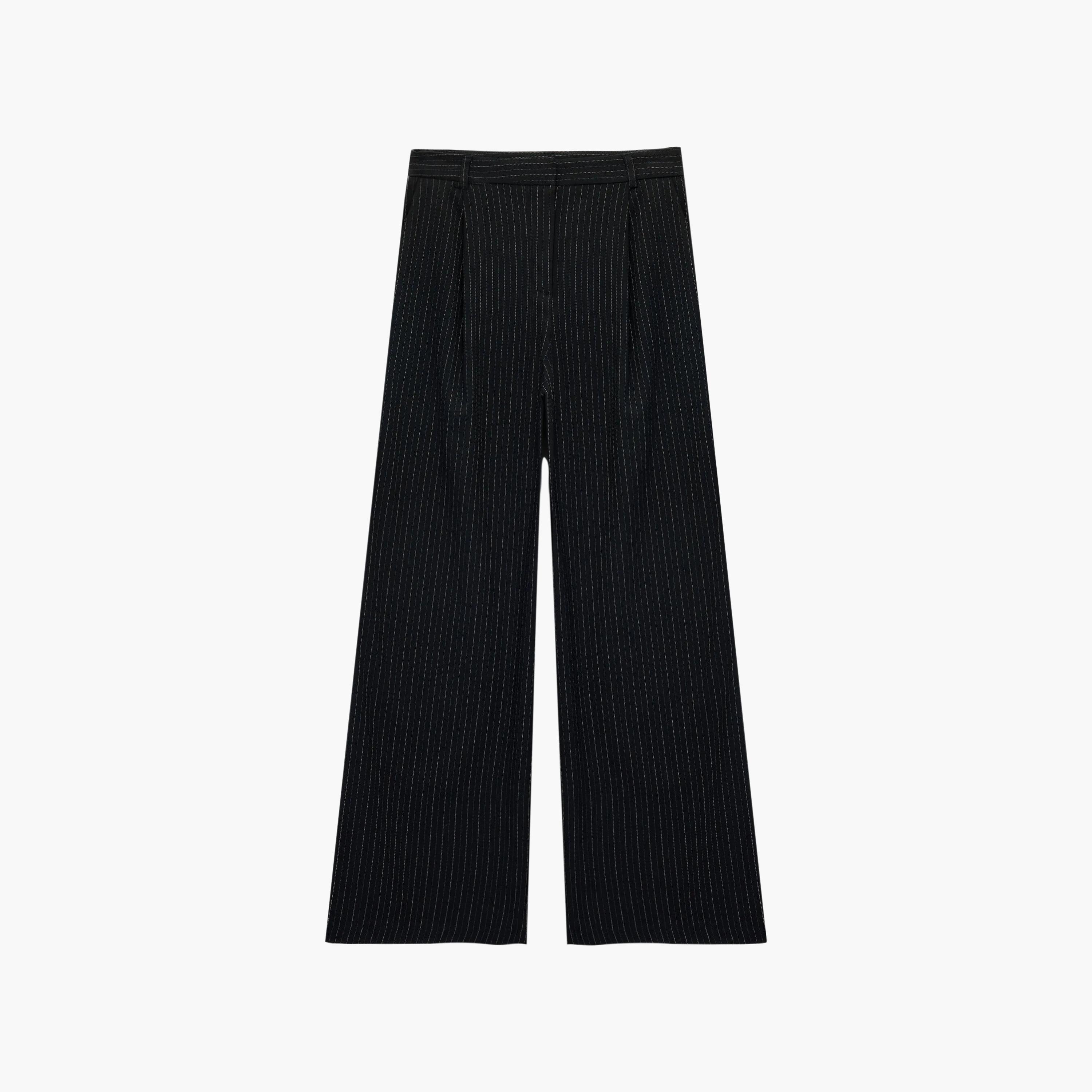 KOTON Navy Striped Wide Leg Women's Trousers-women-clothing-trousers-image-5