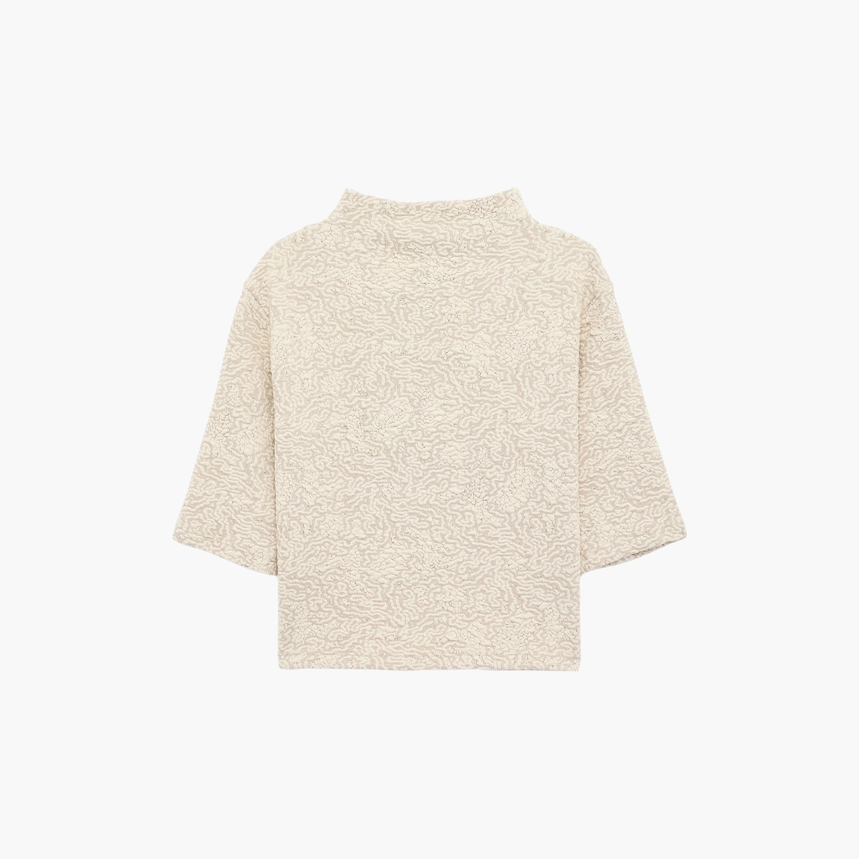 KOTON Beige Abstract High Neck Women's Top-women-clothing-shirtsandblouses-blouses-image-5