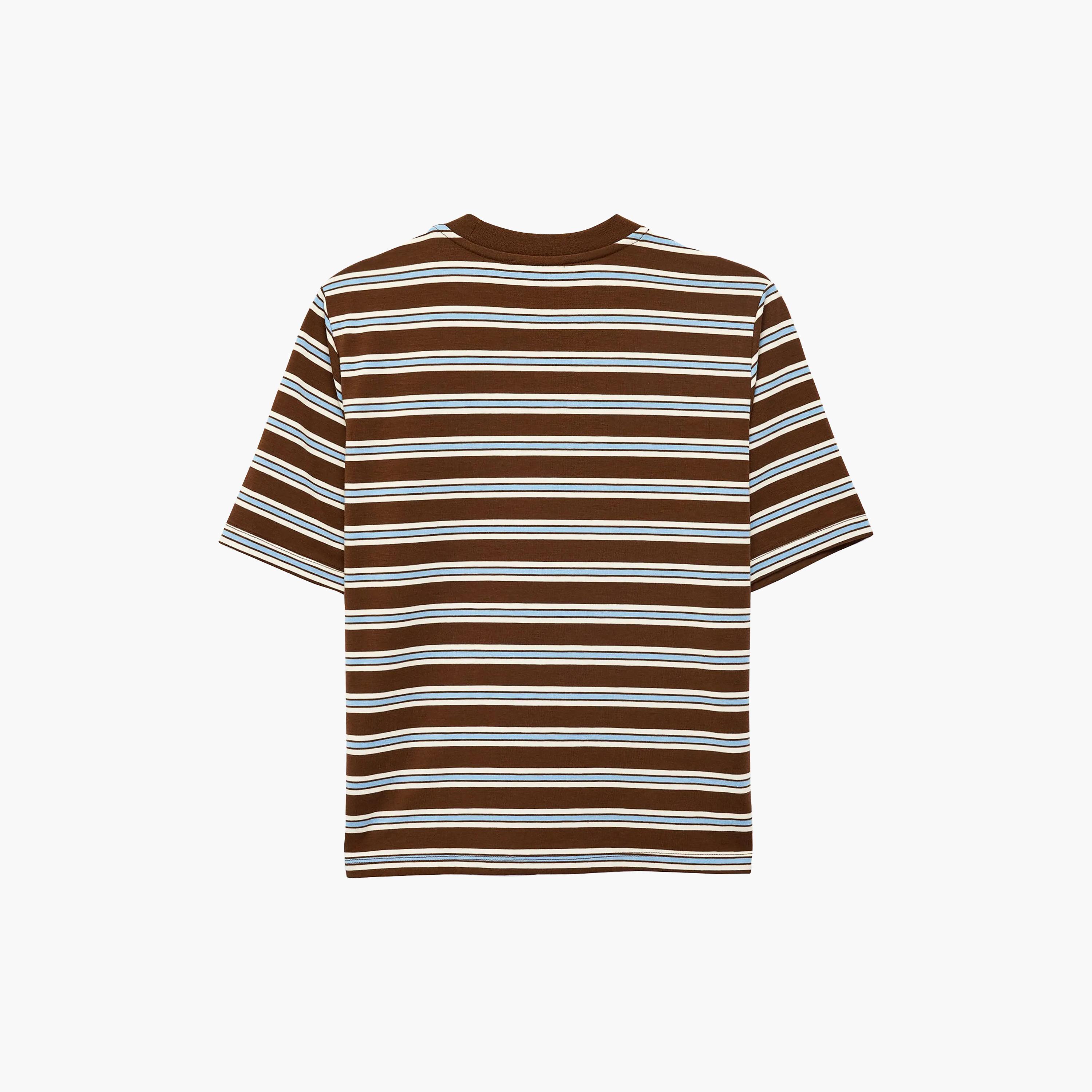 KOTON Brown Striped Crew Neck Women's T-Shirt-women-clothing-tshirts-image-2