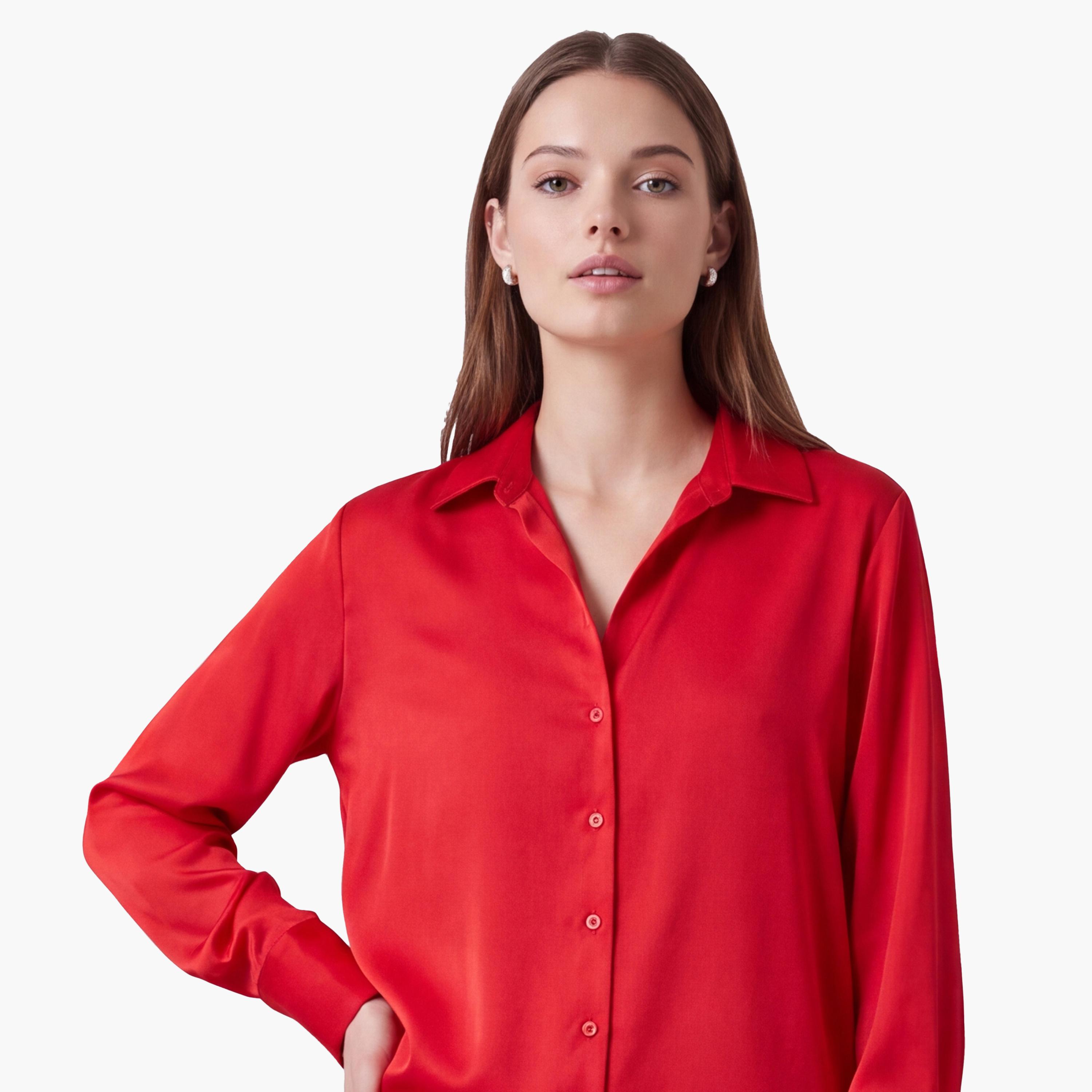 KOTON Collared Women's Shirt-women-clothing-shirtsandblouses-shirts-image-3