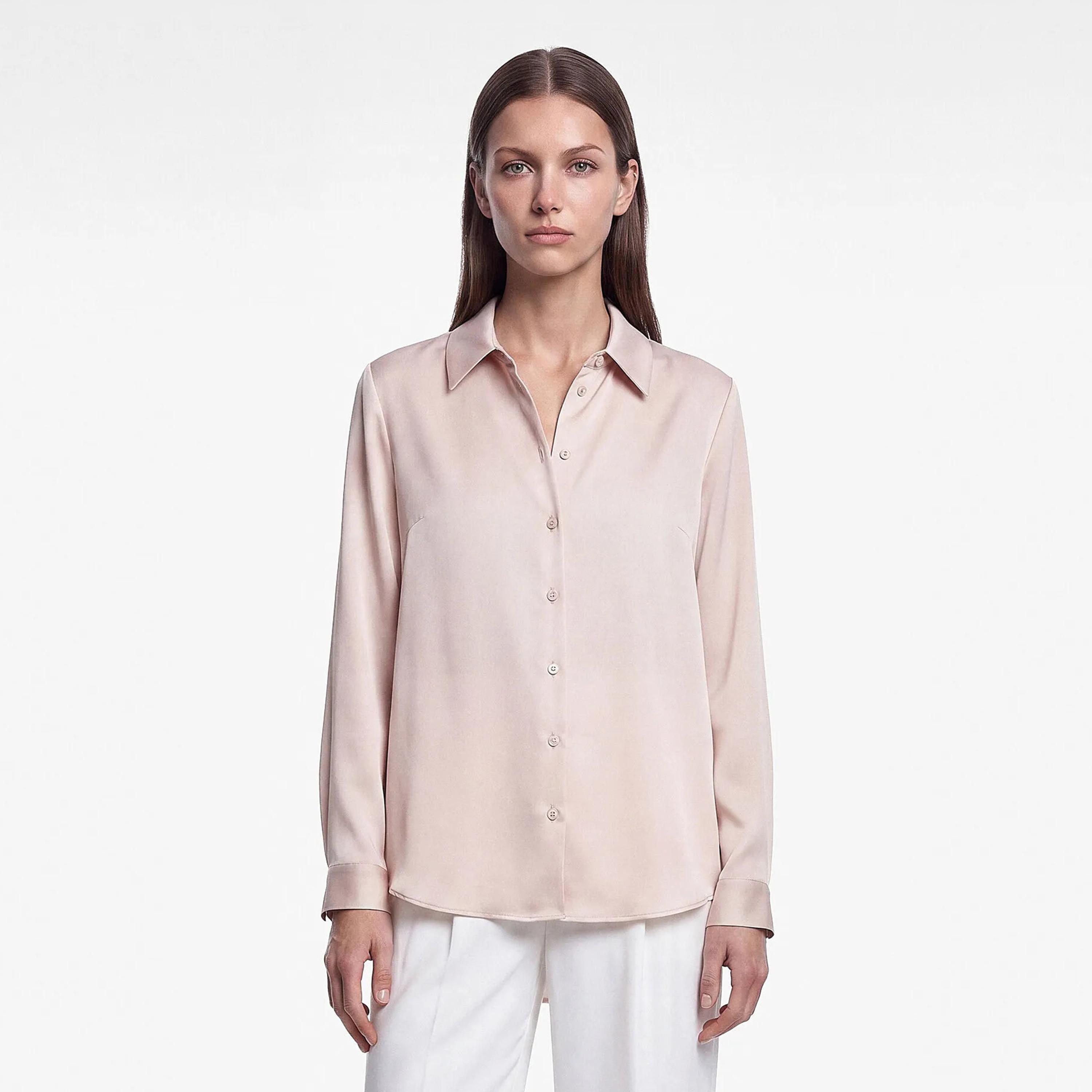 KOTON Pink Cotton Collared Women's Shirt-women-clothing-shirtsandblouses-shirts-image-1