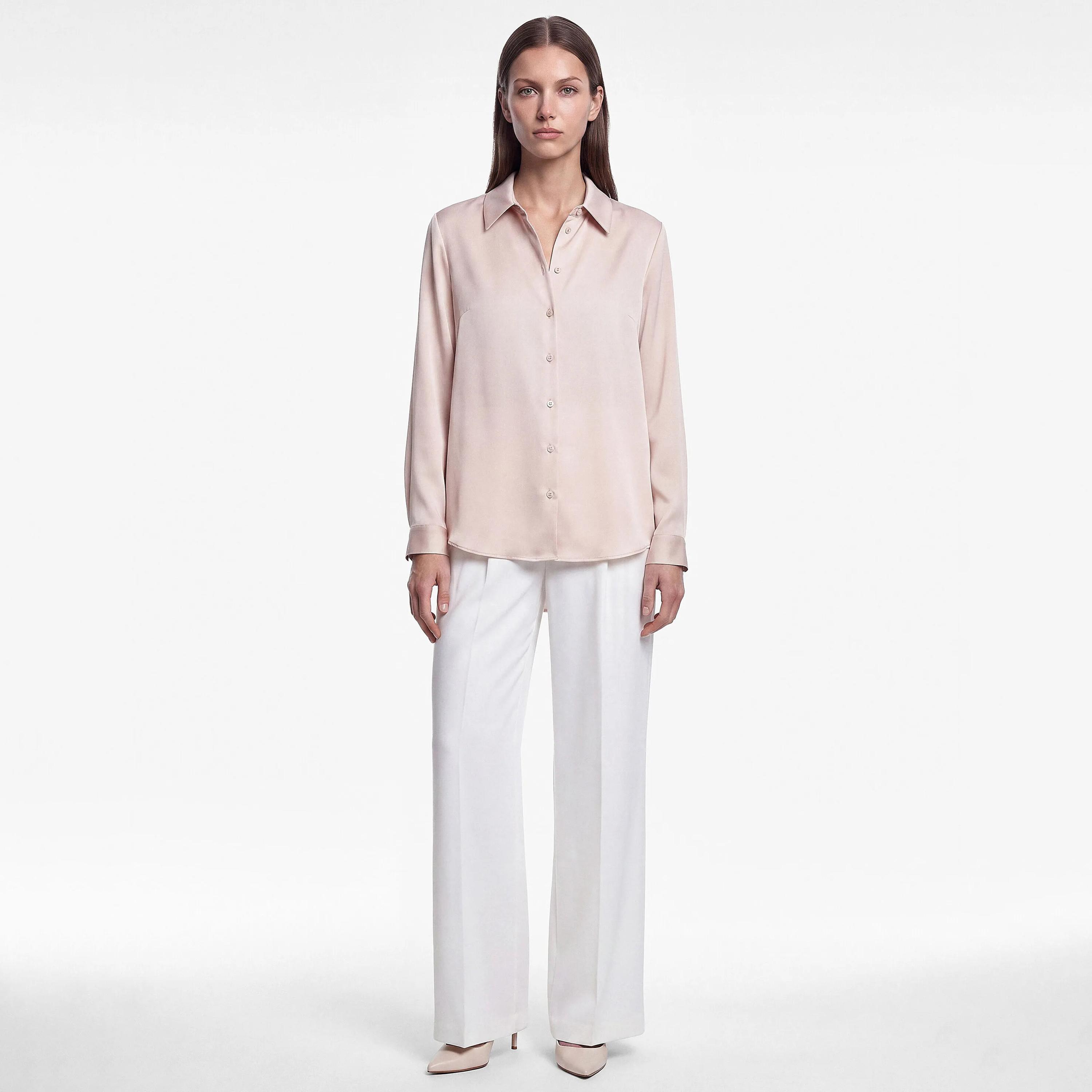 KOTON Pink Cotton Collared Women's Shirt-women-clothing-shirtsandblouses-shirts-image-2