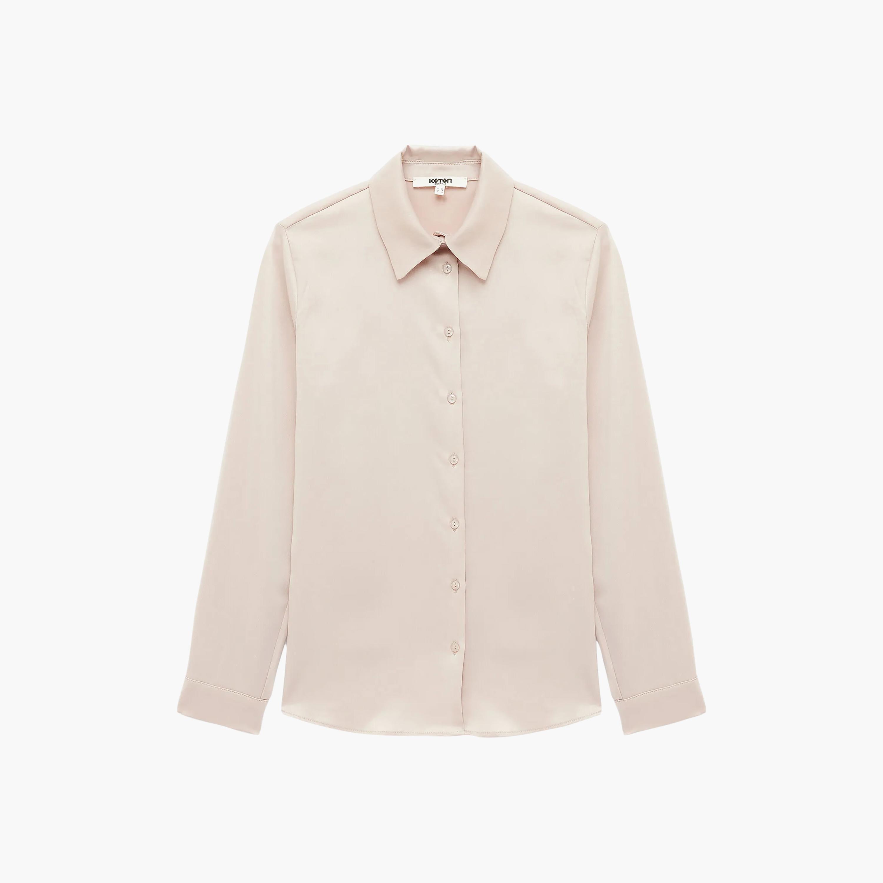 KOTON Pink Cotton Collared Women's Shirt-women-clothing-shirtsandblouses-shirts-image-5