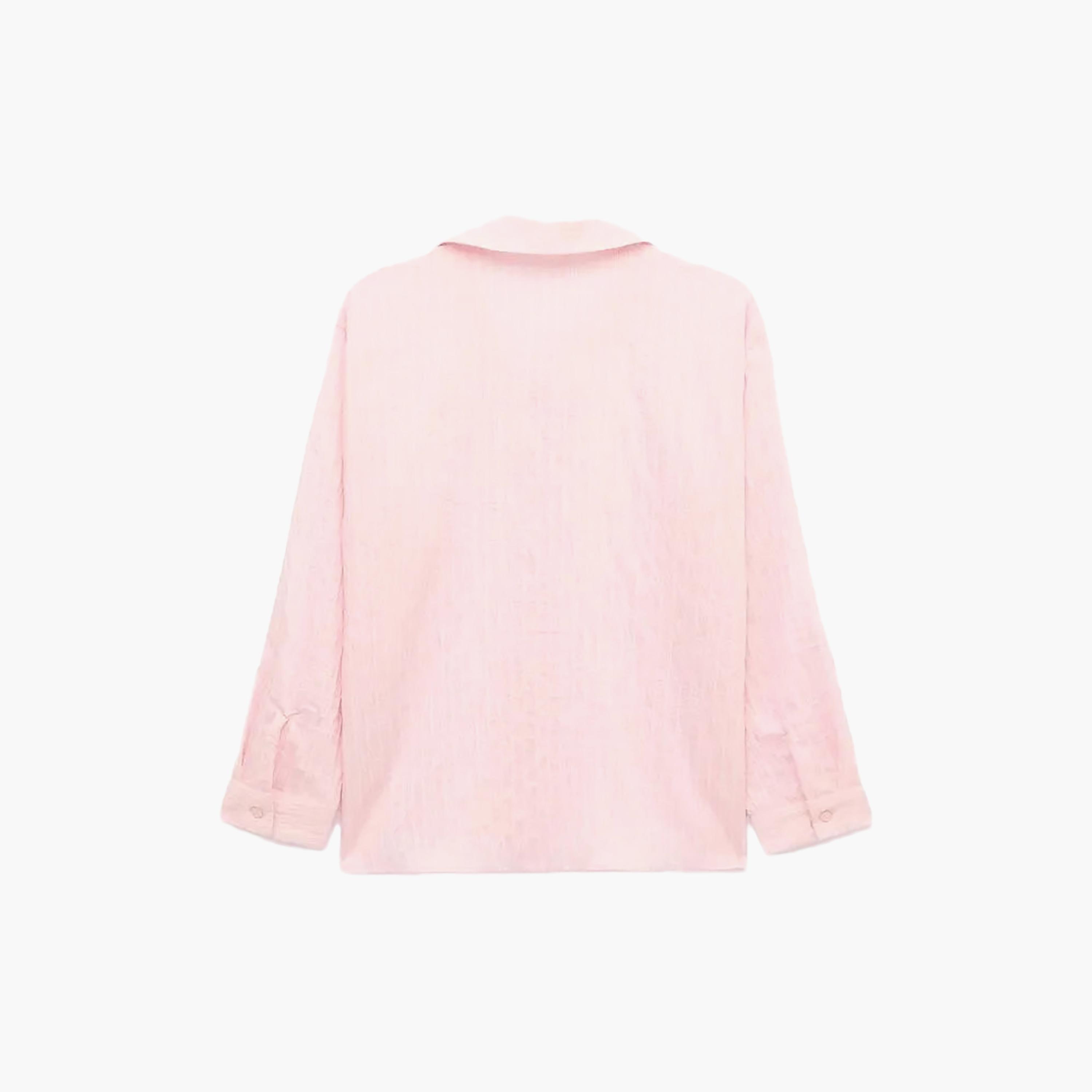 KOTON Pink Striped Collared Women's Shirt-women-clothing-shirtsandblouses-shirts-image-4
