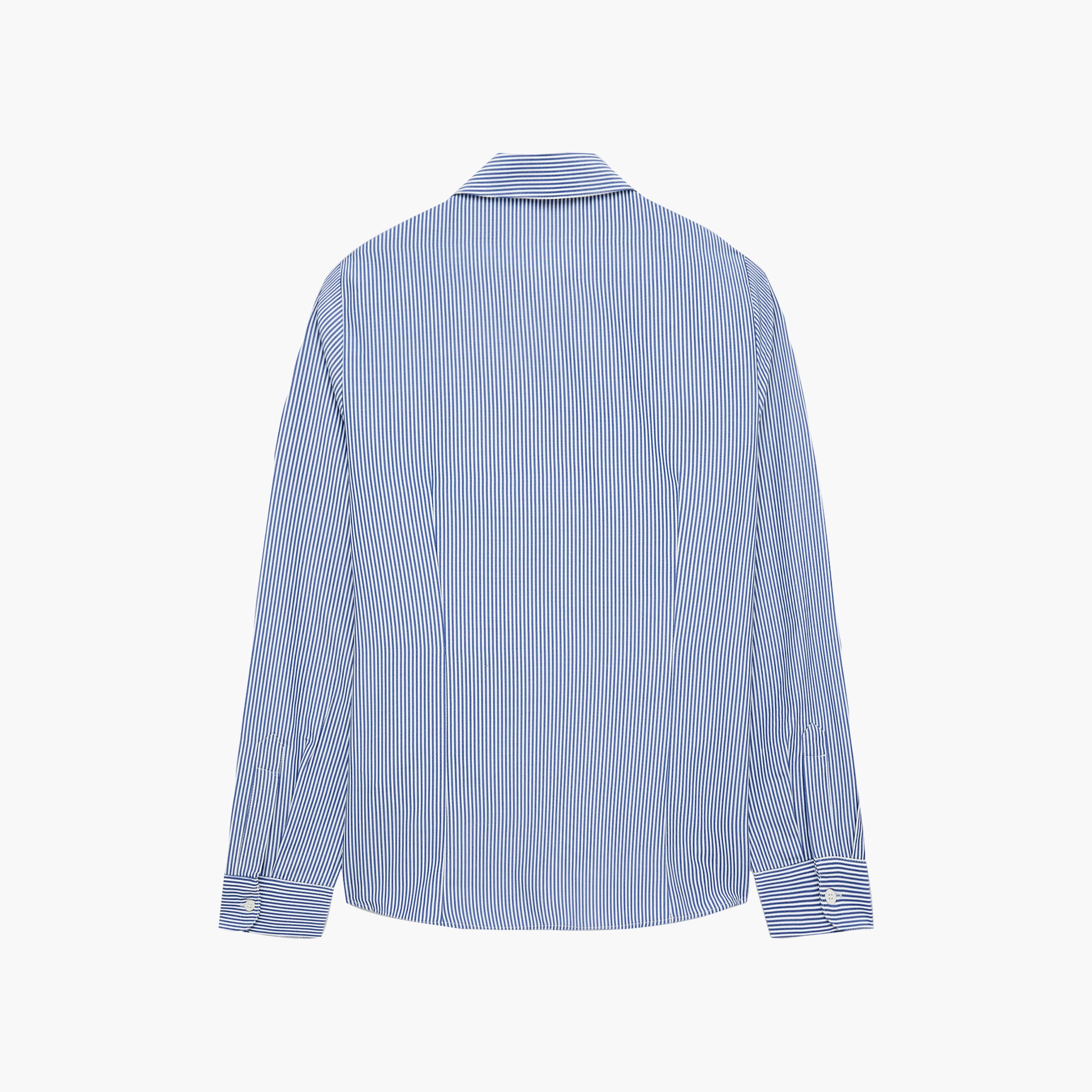 KOTON Blue Striped Pointed Collar Women's Shirt-women-clothing-shirtsandblouses-shirts-image-3