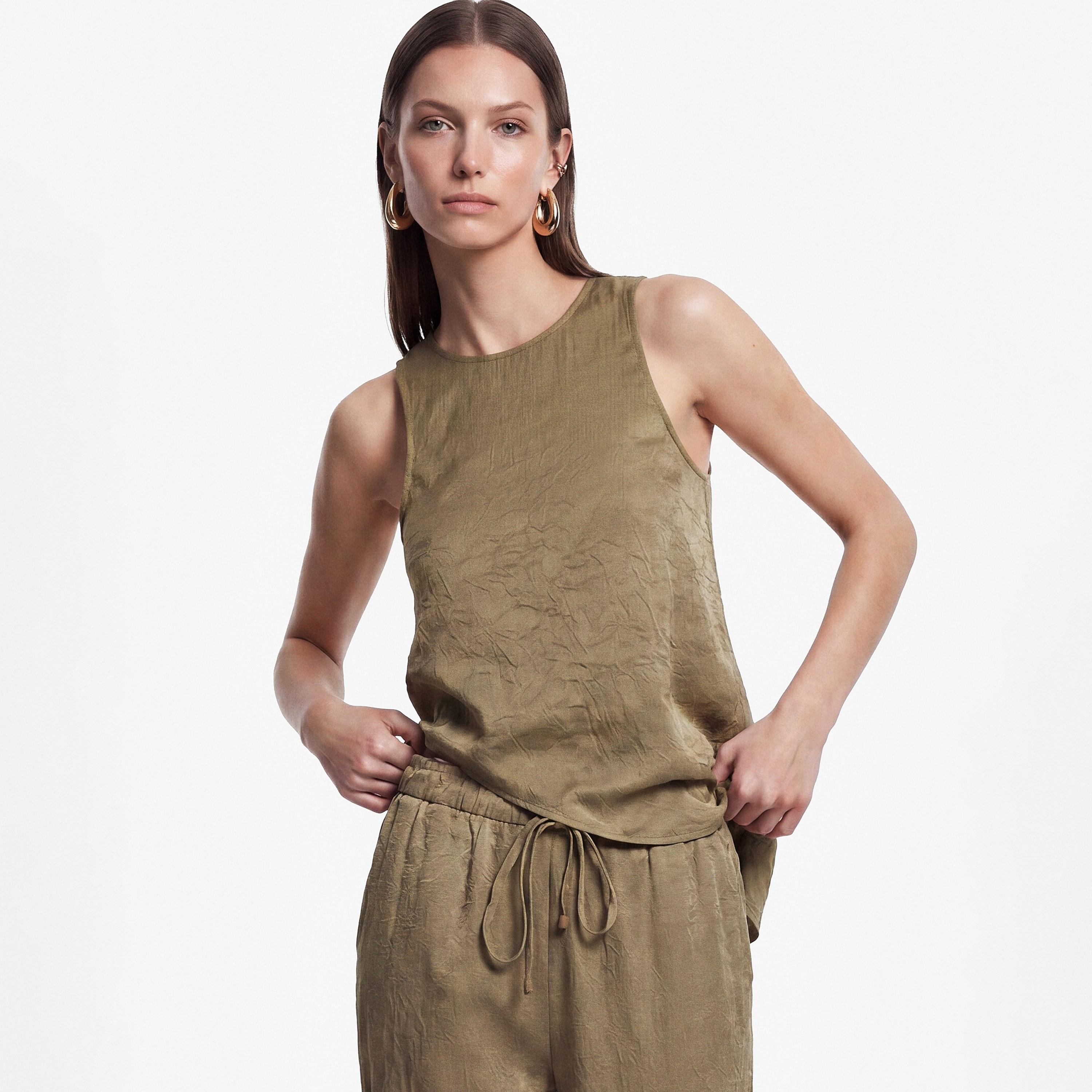 KOTON Green Textured Women's Top-women-clothing-shirtsandblouses-blouses-image-1