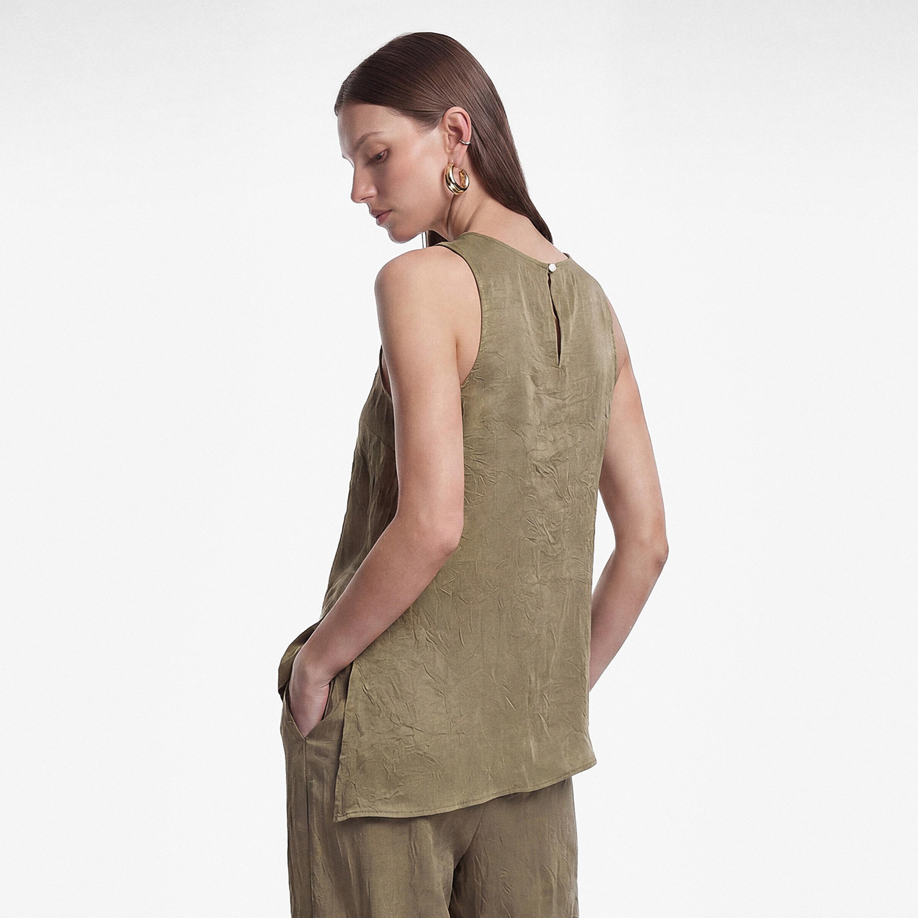 KOTON Green Textured Women's Top-women-clothing-shirtsandblouses-blouses-image-3
