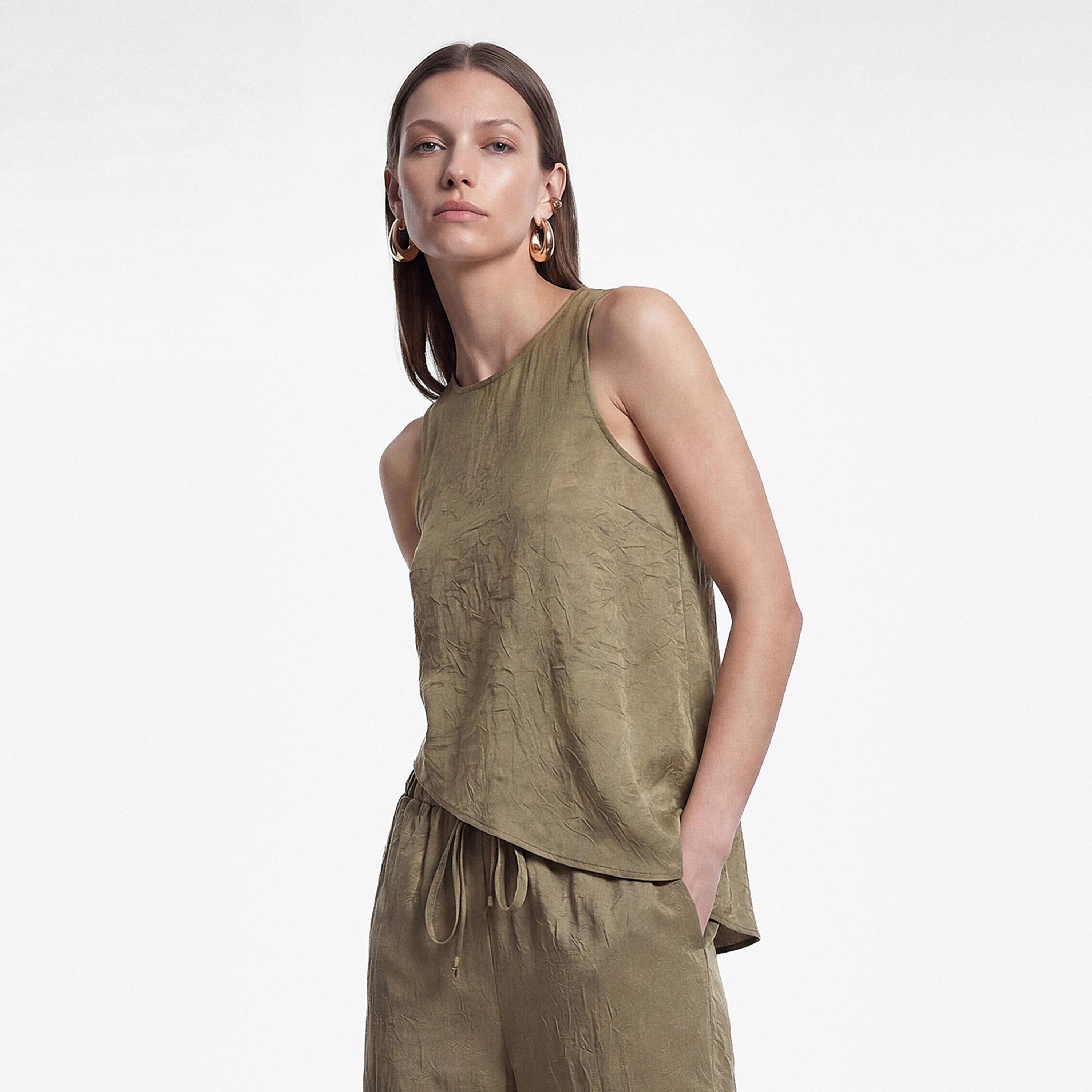 KOTON Green Textured Women's Top-women-clothing-shirtsandblouses-blouses-image-5