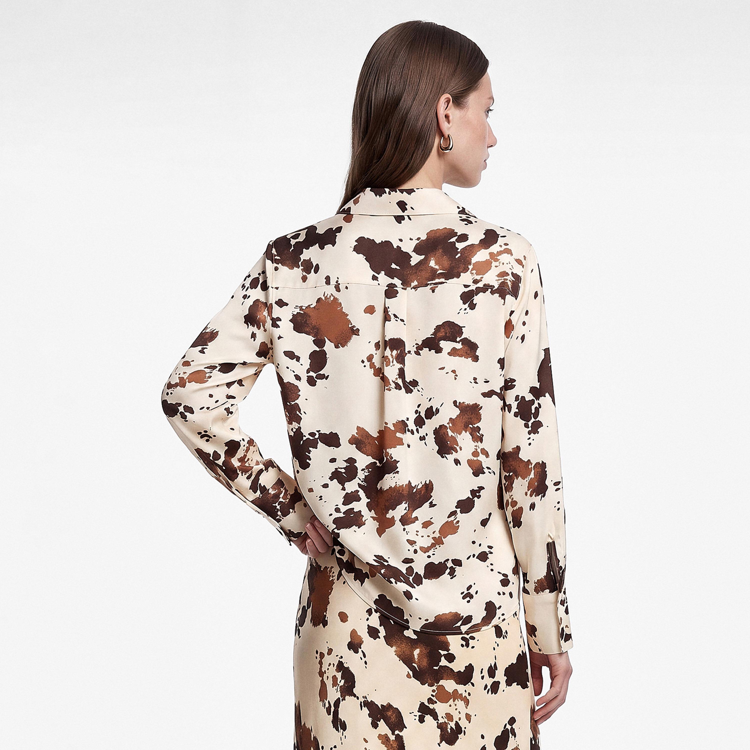 KOTON Multicolor Abstract Print Collared Women's Shirt-women-clothing-shirtsandblouses-shirts-image-3