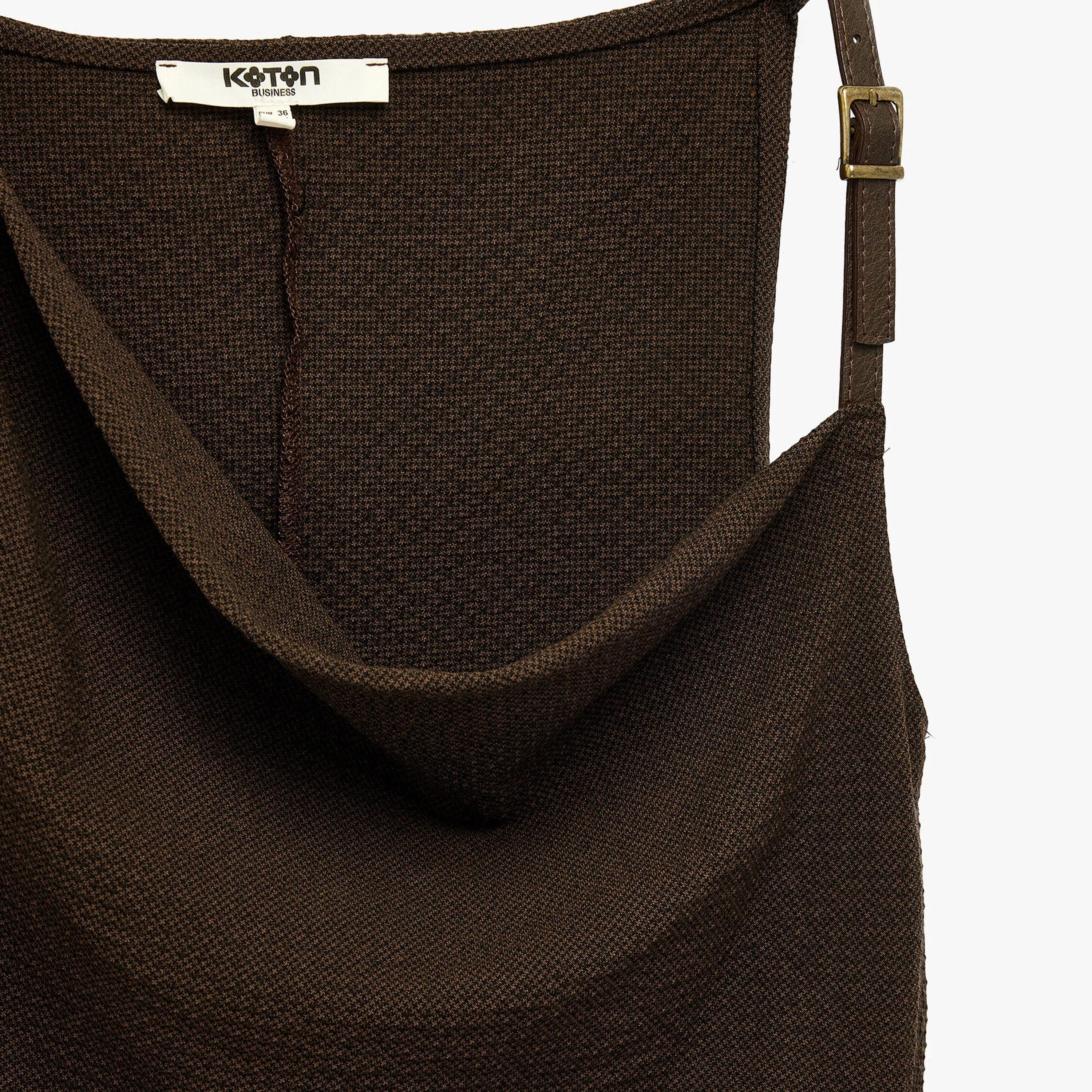 KOTON Brown Cowl Neck Women's Top-women-clothing-shirtsandblouses-blouses-image-3