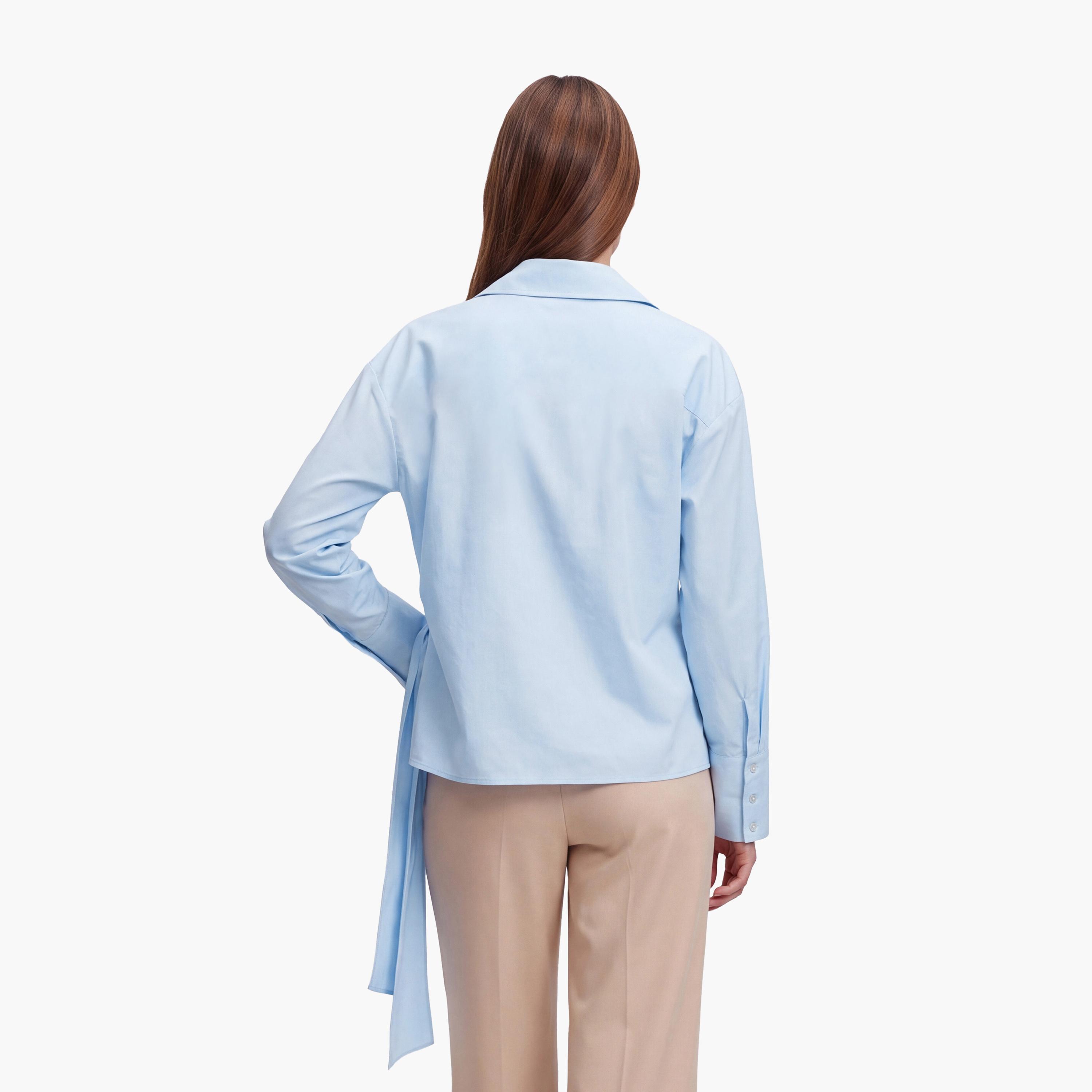 KOTON Blue Collared Women's Wrap Shirt-women-clothing-shirtsandblouses-shirts-image-4