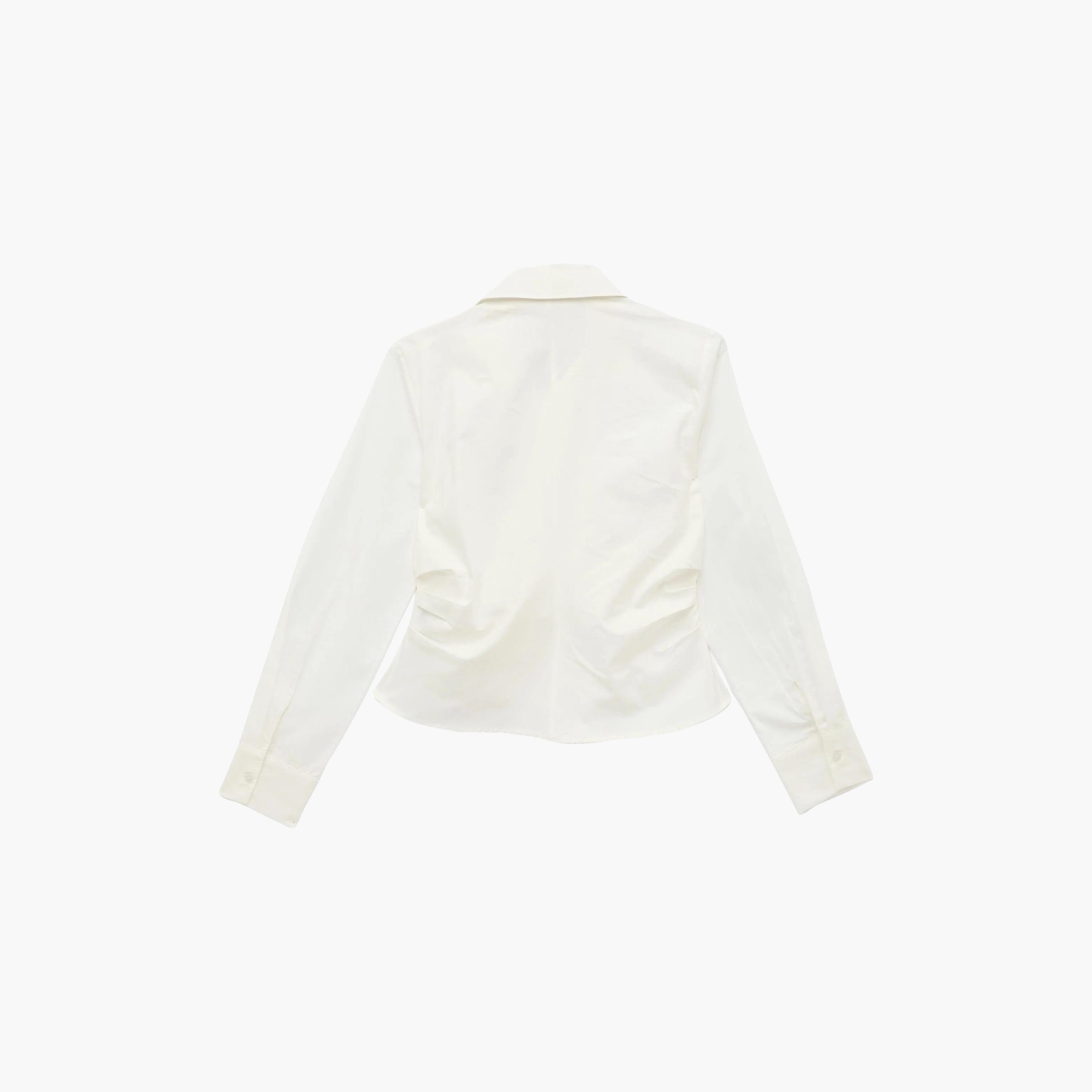 KOTON Beige Cotton Collared Women's Wrap Shirt-women-clothing-shirtsandblouses-shirts-image-4