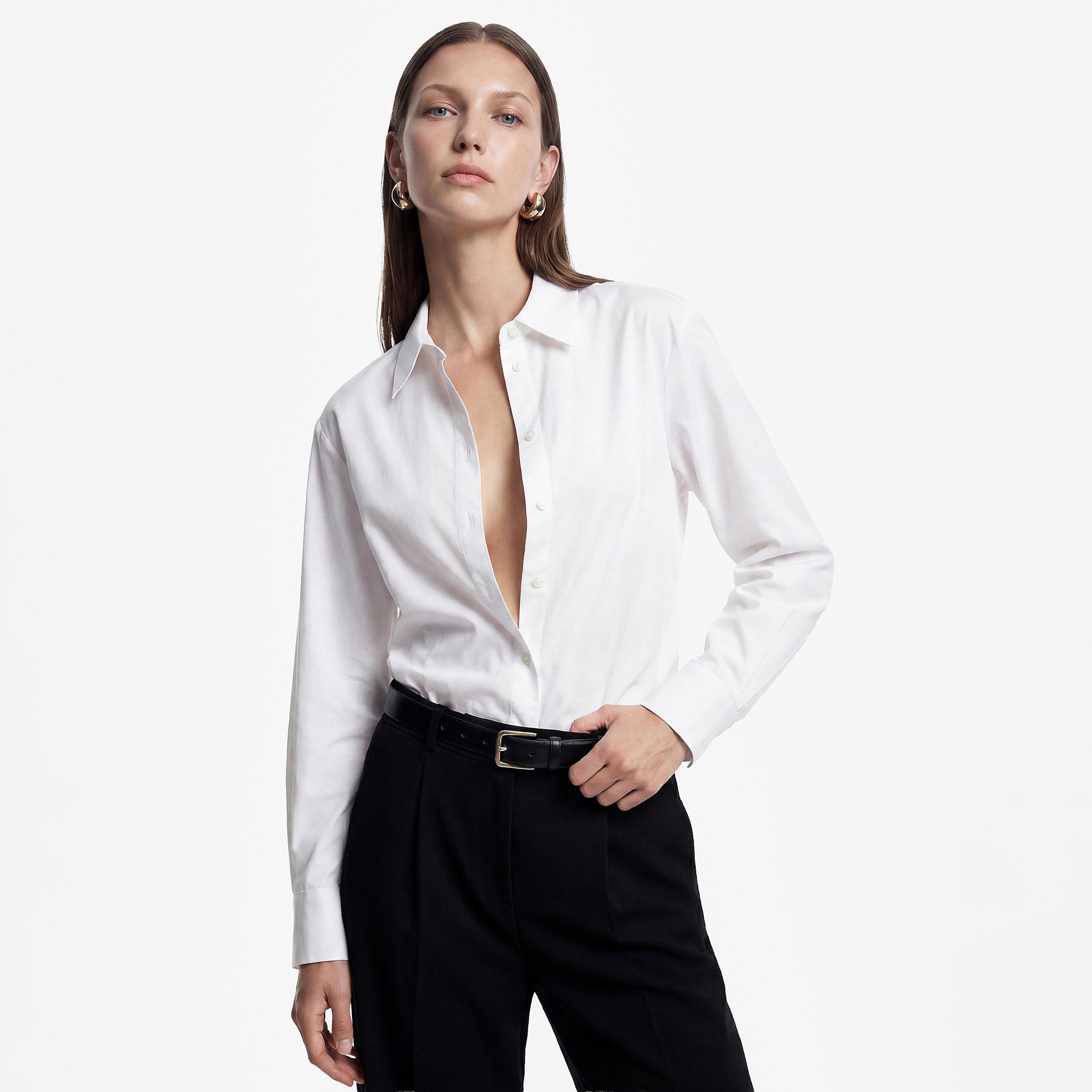 قميص نسائي أبيض من القطن بياقة من كوتون-women-clothing-shirtsandblouses-shirts-image-1
