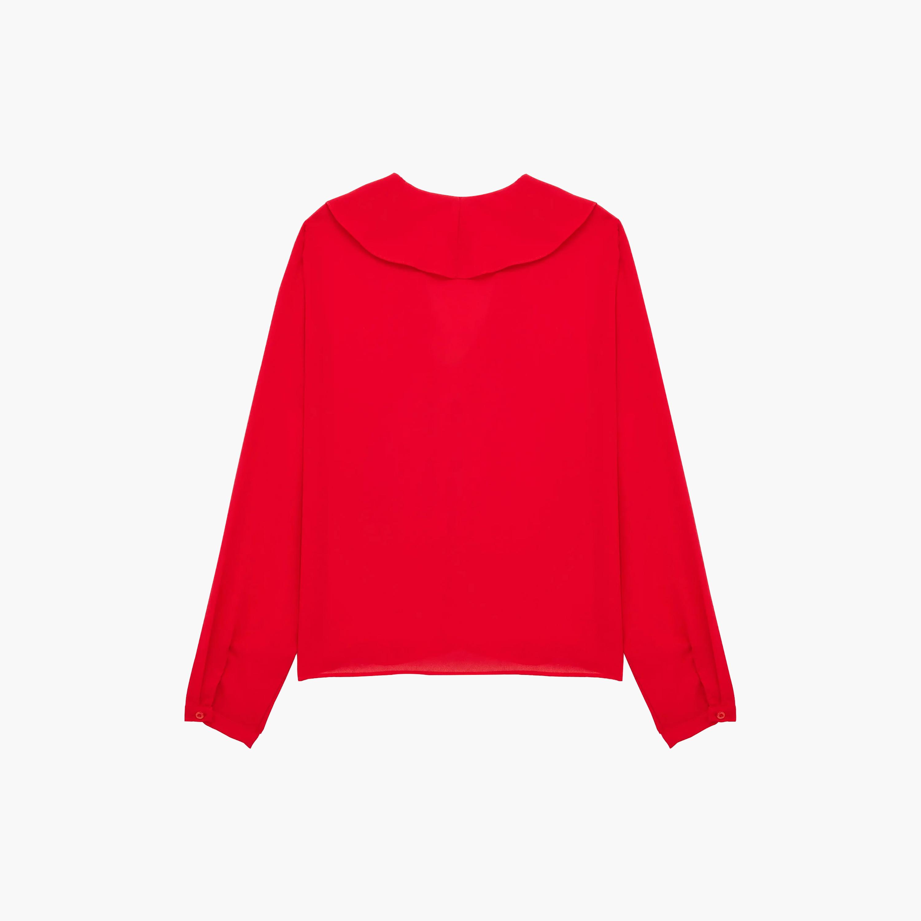KOTON Red Ruffled Women's Top-women-clothing-shirtsandblouses-blouses-image-2