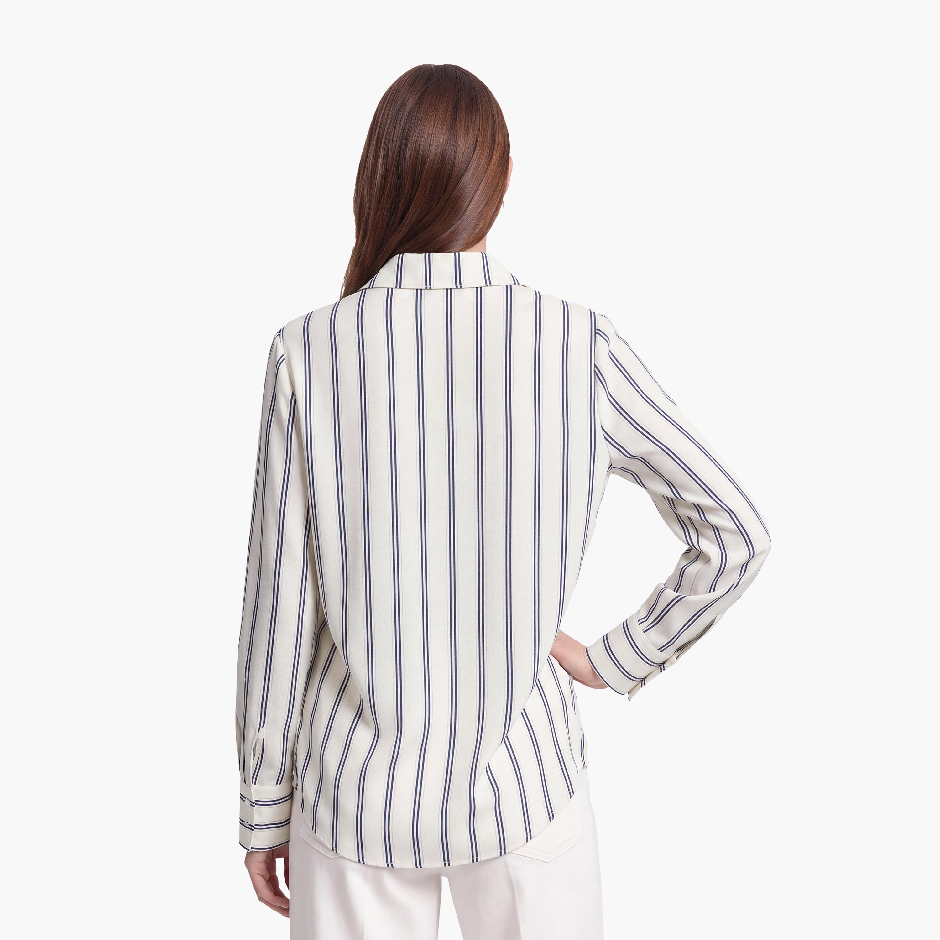 KOTON Striped Collared Women's Shirt-women-clothing-shirtsandblouses-shirts-image-4