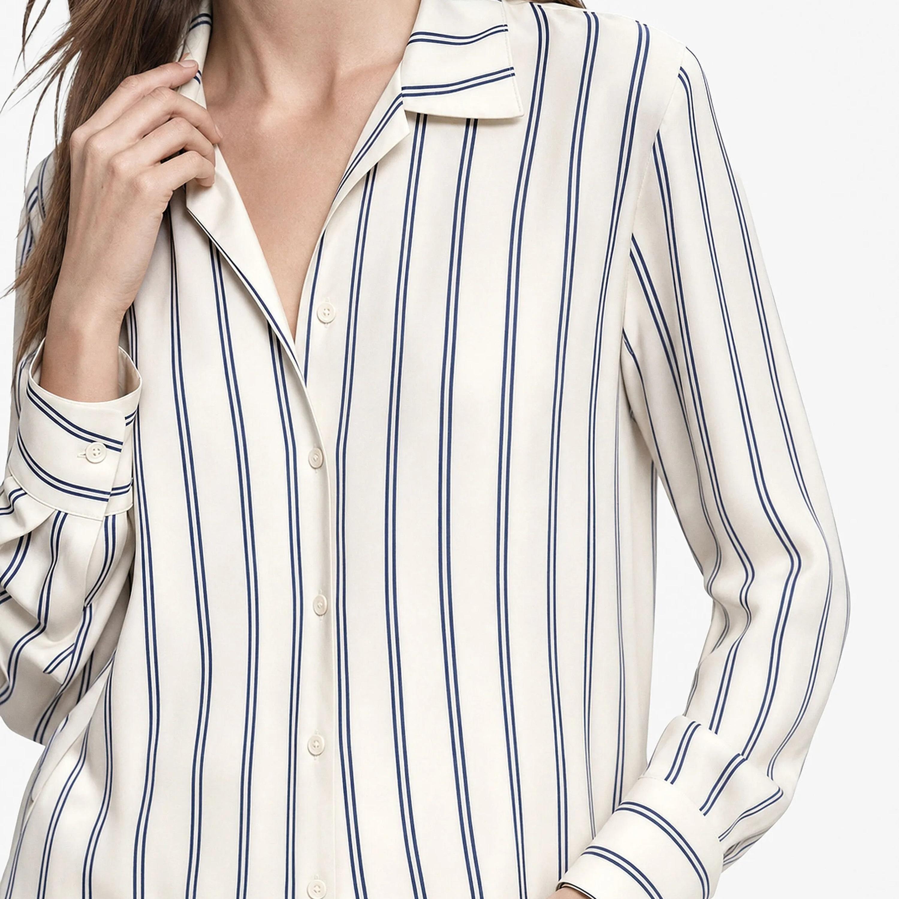 KOTON Striped Collared Women's Shirt-women-clothing-shirtsandblouses-shirts-image-6