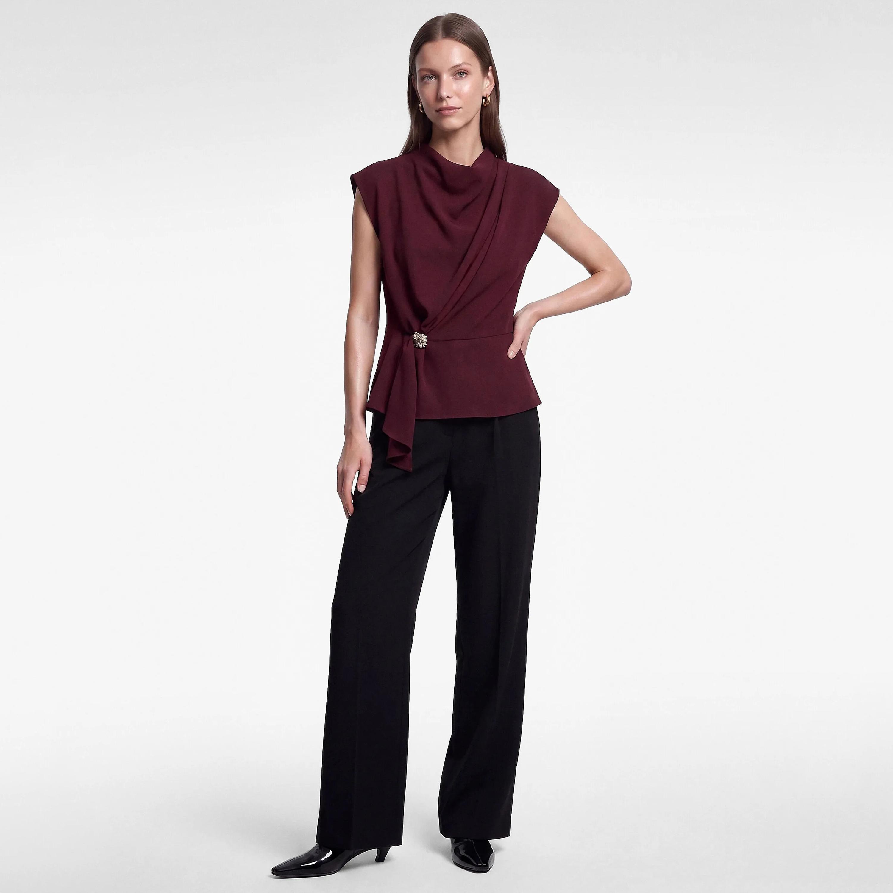 KOTON Cowl Neck Cap Sleeves Women's Top-women-clothing-plussize-shirtsandblouses-blouses-image-2